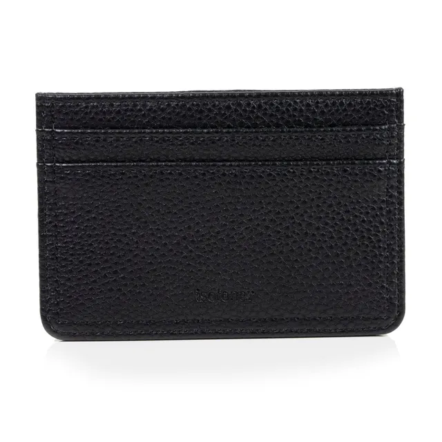isotoner-porte-cartes-mixte-noir-effet-cuir-grain-anti-rfid image 1
