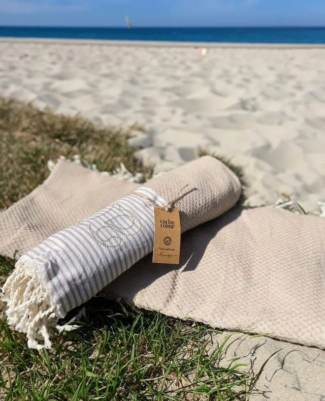 cache-c-ur-milos-fouta-plage-coton-beige image 1