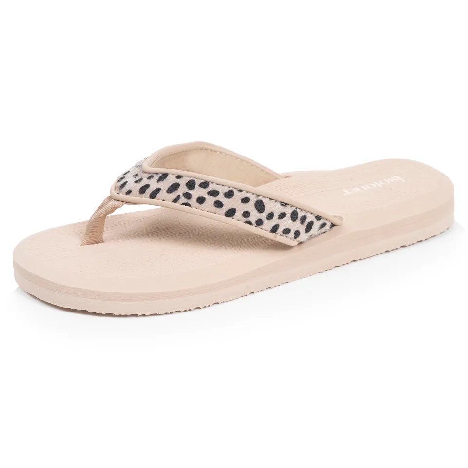 isotoner-tongs-femme-yoga-jungle-l-opard-beige image 1