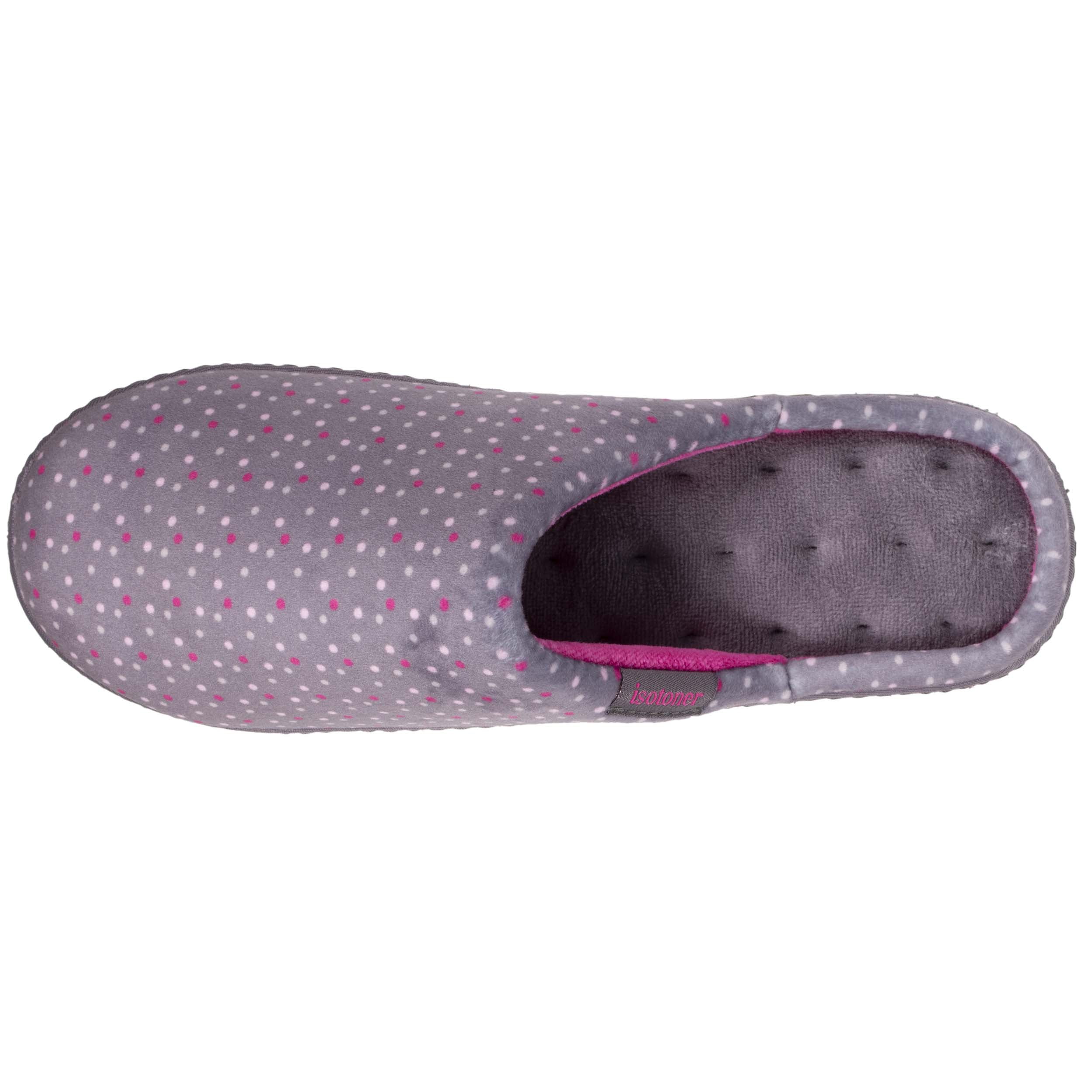 isotoner-chaussons-mules-femme-pois-violet image 2