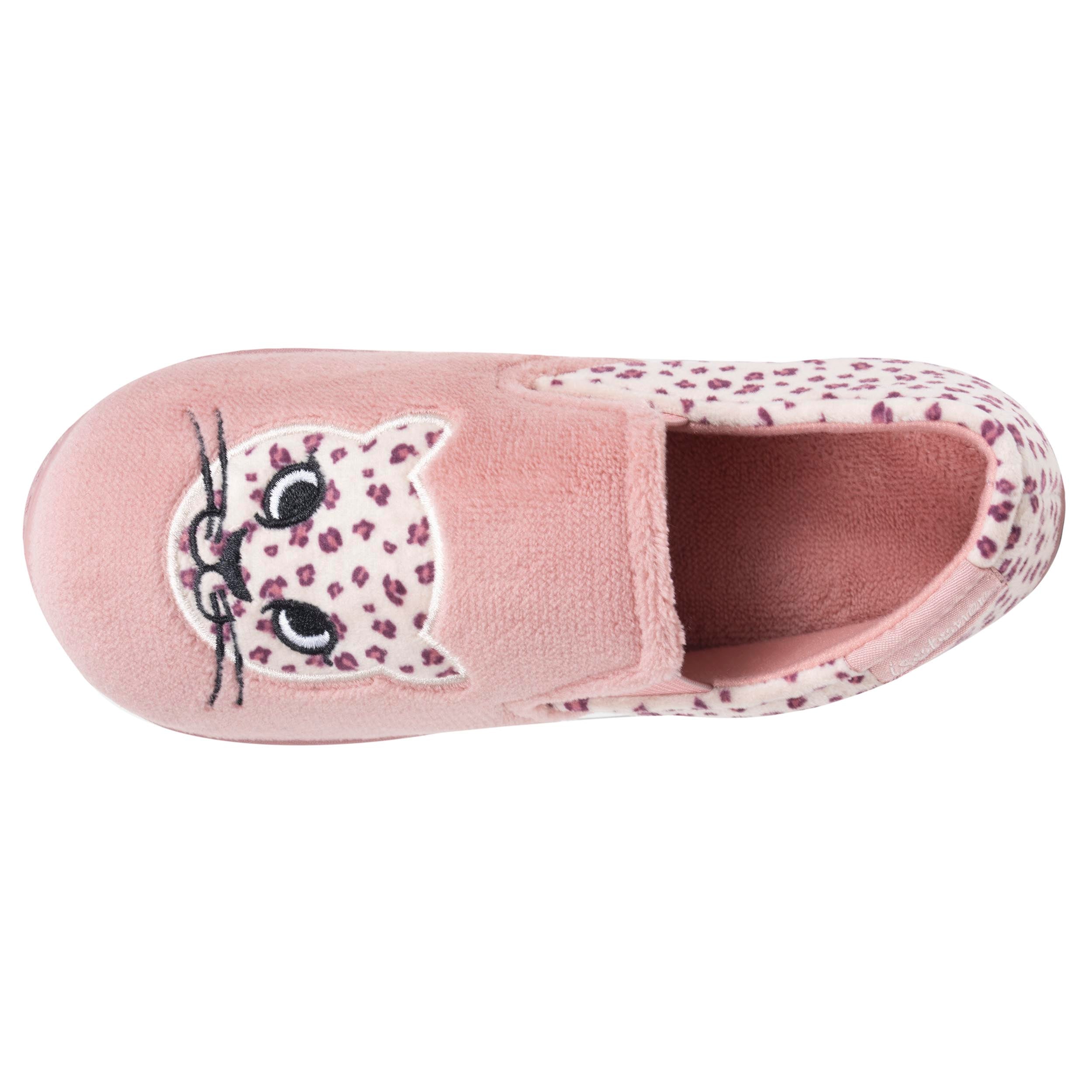 isotoner-chaussons-mocassins-enfant-rose-l-opard image 2
