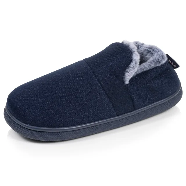 isotoner-chaussons-slippers-femme-bloup-marine-confort-longue-dur-e image 1