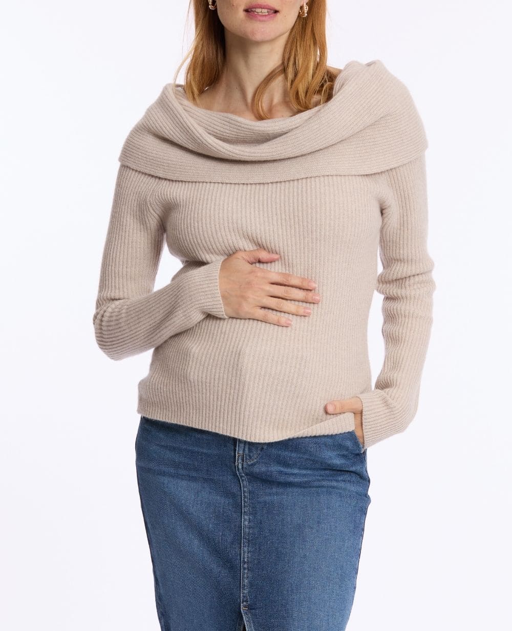 cache-c-ur-pull-de-grossesse-et-d-allaitement-kim-beige image 1