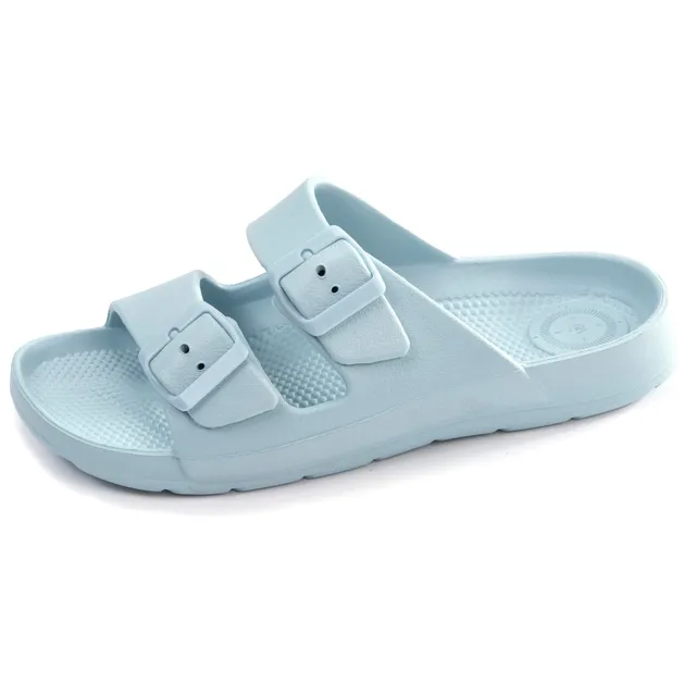 isotoner-mules-claquettes-femme-ajustable-bleu-clair image 1