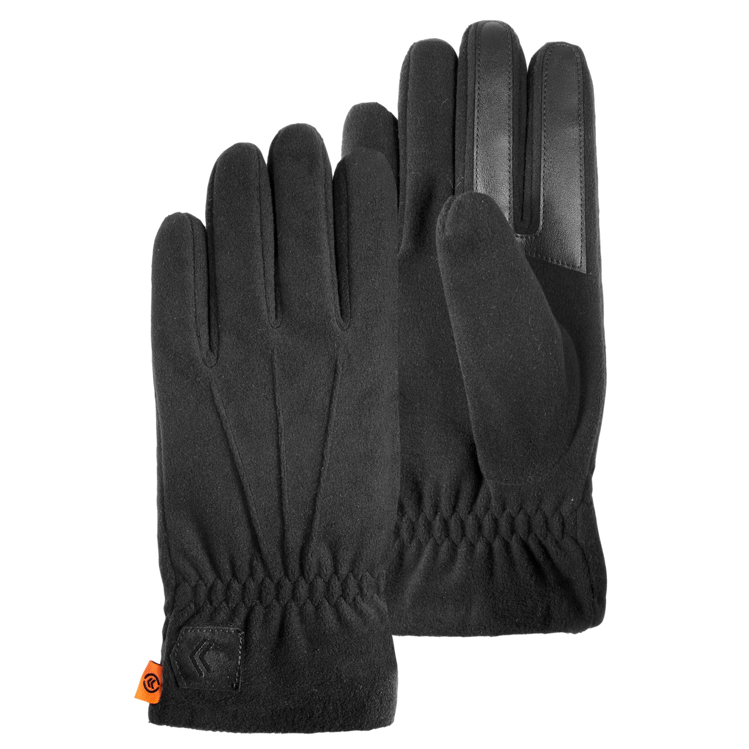 isotoner-gants-homme-tactiles-polaire-d-perlant-noir image 1
