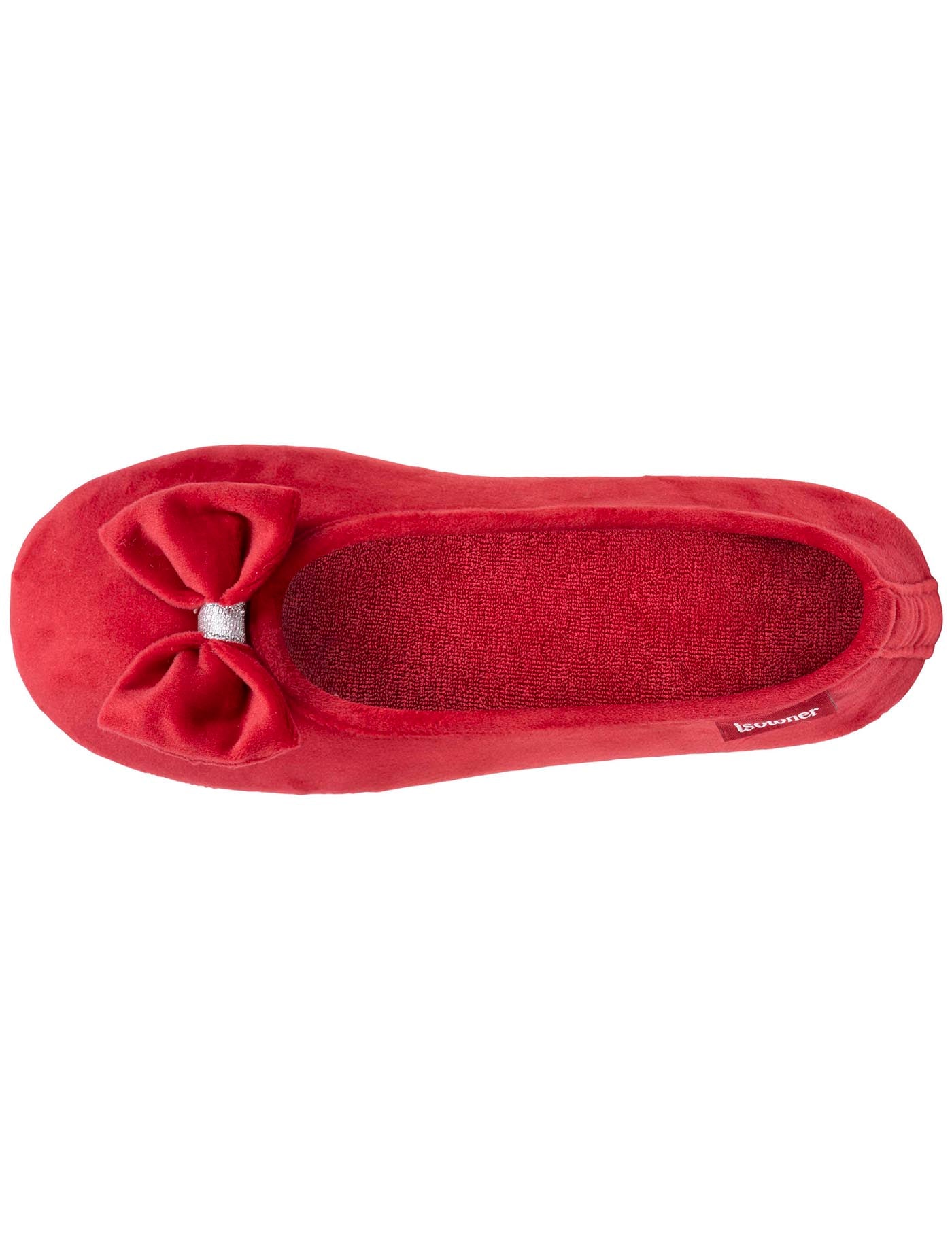 isotoner-chaussons-ballerines-femme-rouge-m-moire-de-forme image 7