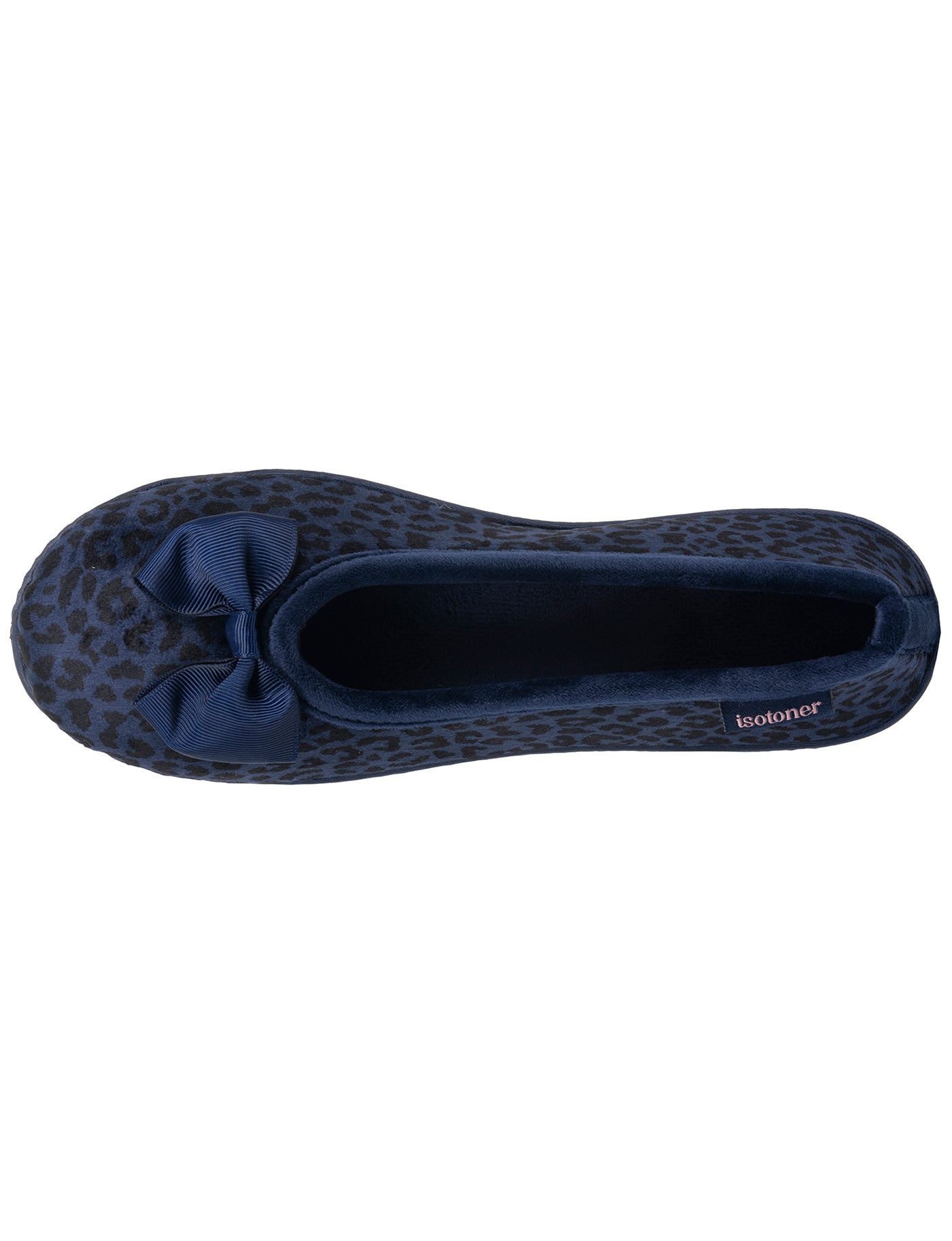 isotoner-chaussons-ballerines-femme-l-opard-marine-microvelours image 7