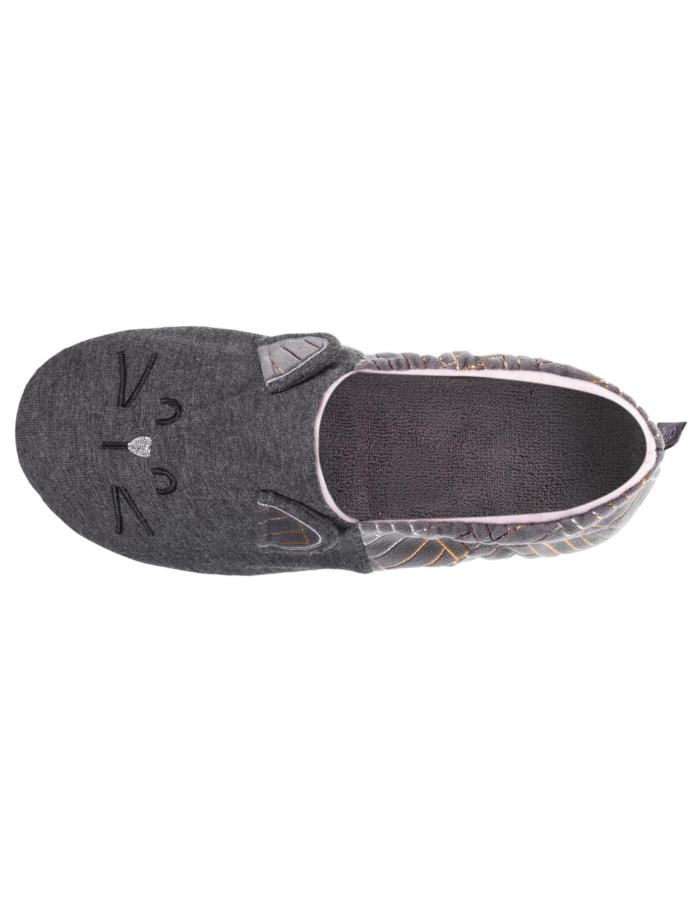 isotoner-chaussons-slippers-femme-3d-chat-gris-chin-fonc image 7