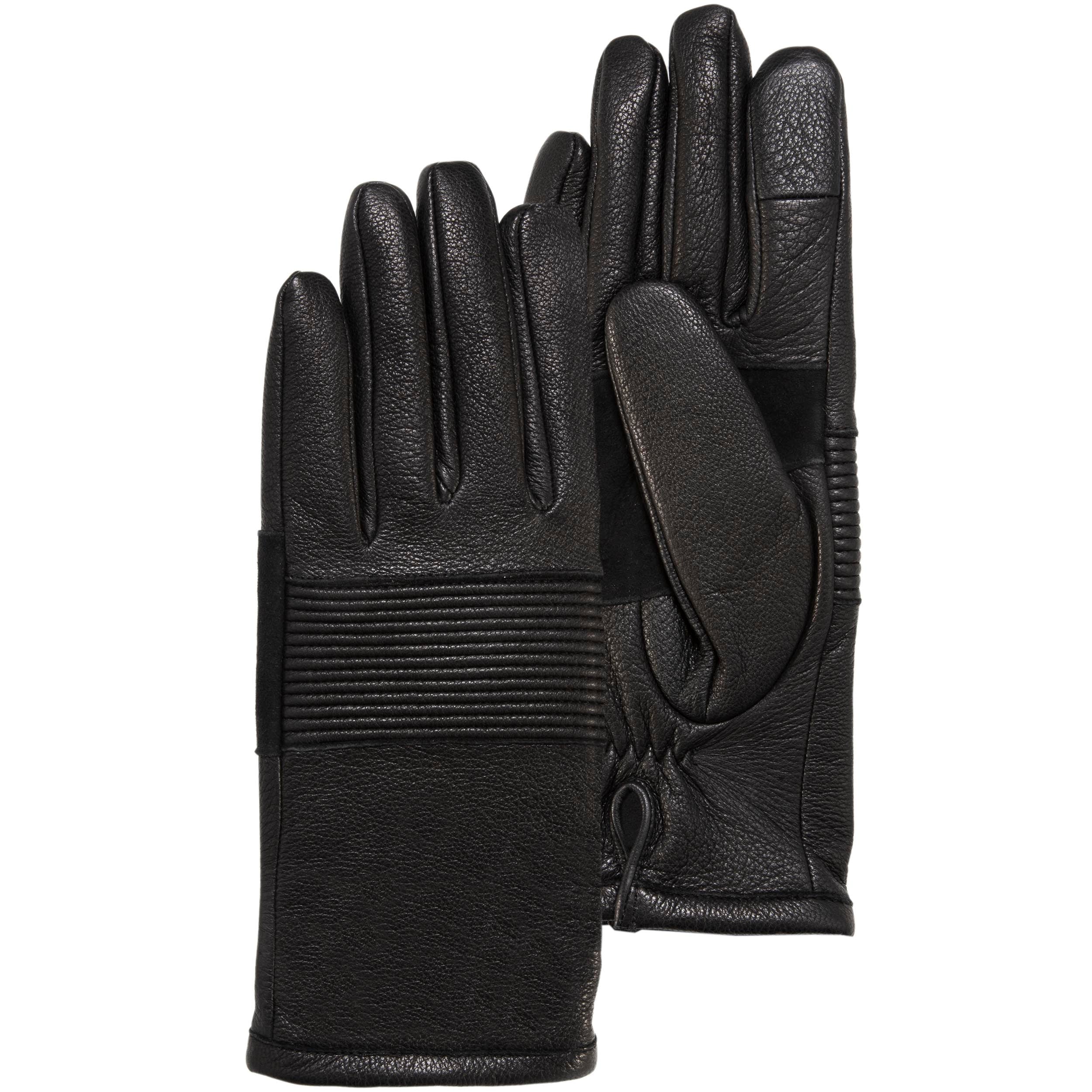 isotoner-gants-femme-v-lo-cuir-tactiles-noir-chauds image 2