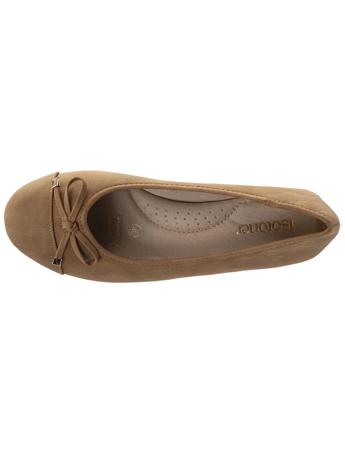 isotoner-ballerines-femme-talon-compens-corde-camel image 7