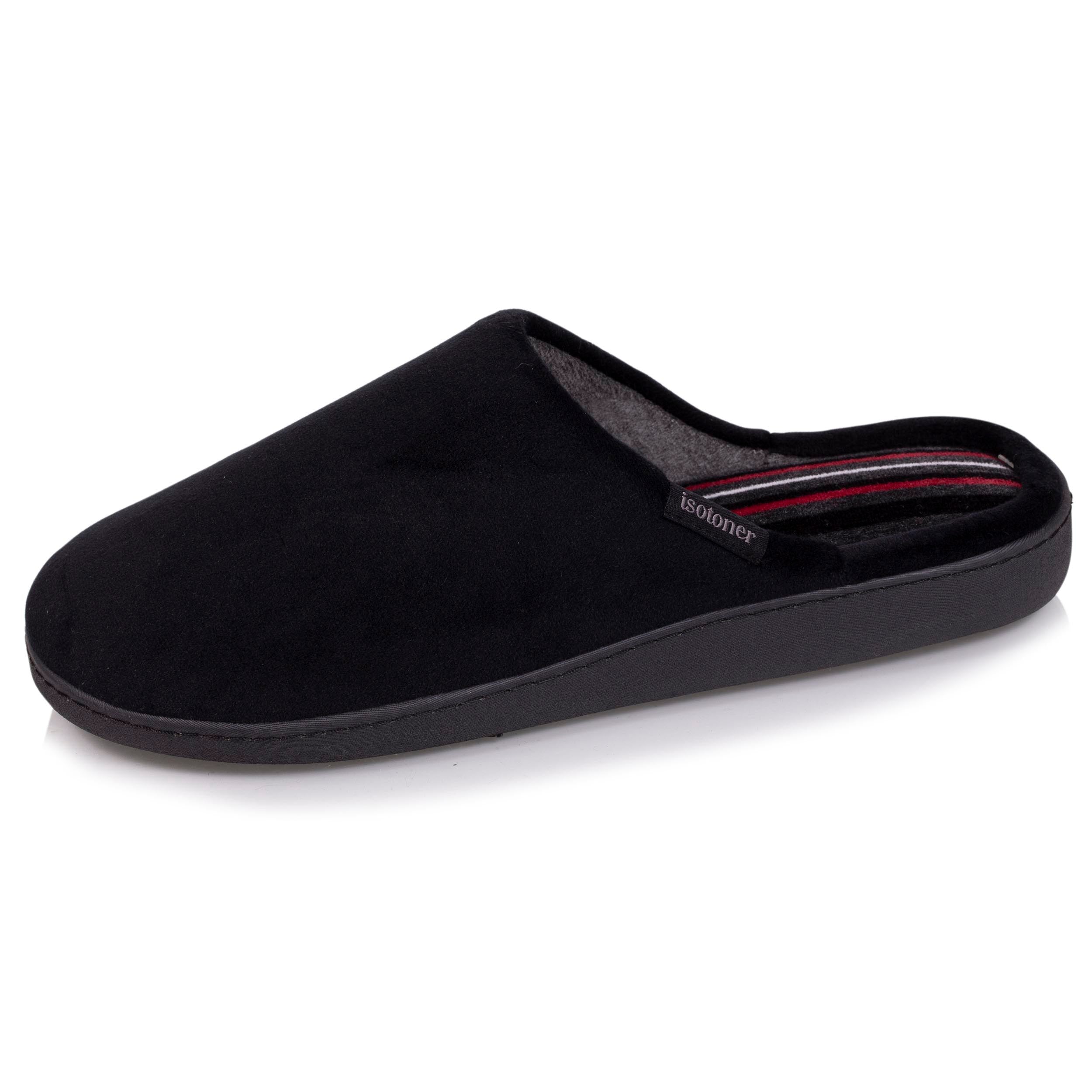 isotoner-chaussons-mules-homme-noir-m-moire-de-forme image 1