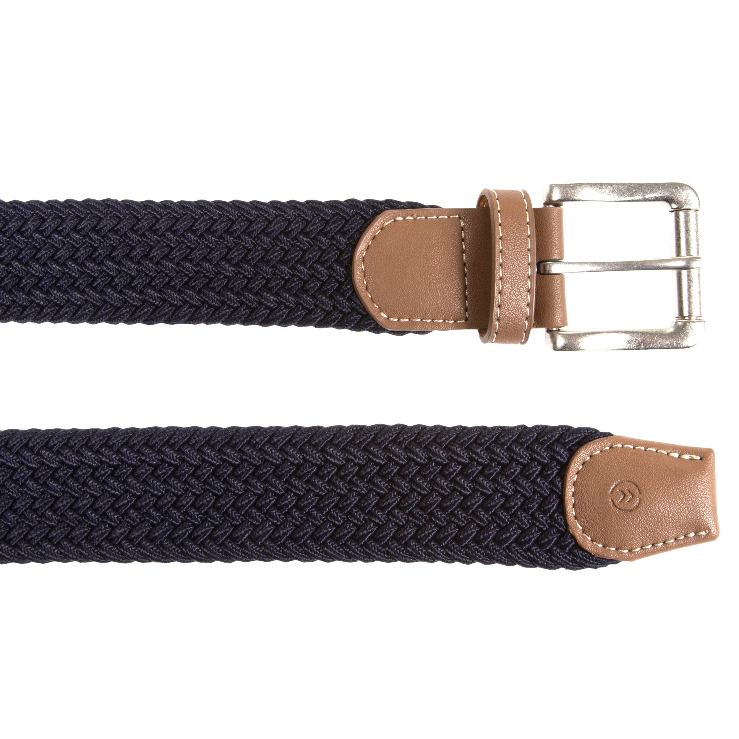 isotoner-ceinture-homme-tissu-tress-marine-3-5-cm-d-tail-camel image 3