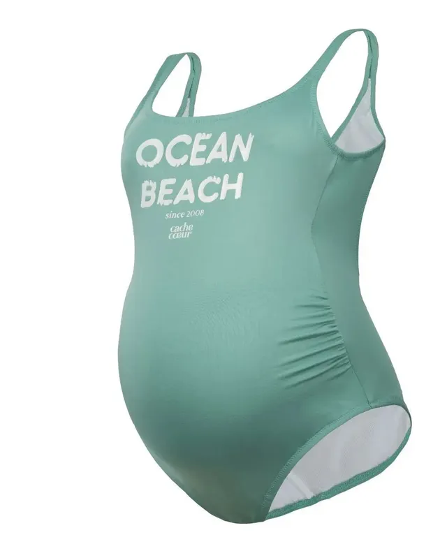 cache-c-ur-ocean-beach-maillot-de-bain-de-grossesse-1-pi-ce-vert image 1