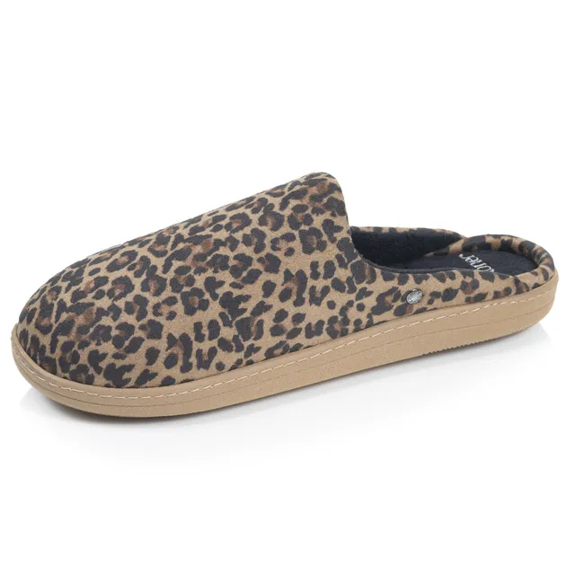 isotoner-mules-femme-l-opard-beige-fonc-m-moire-de-forme image 1