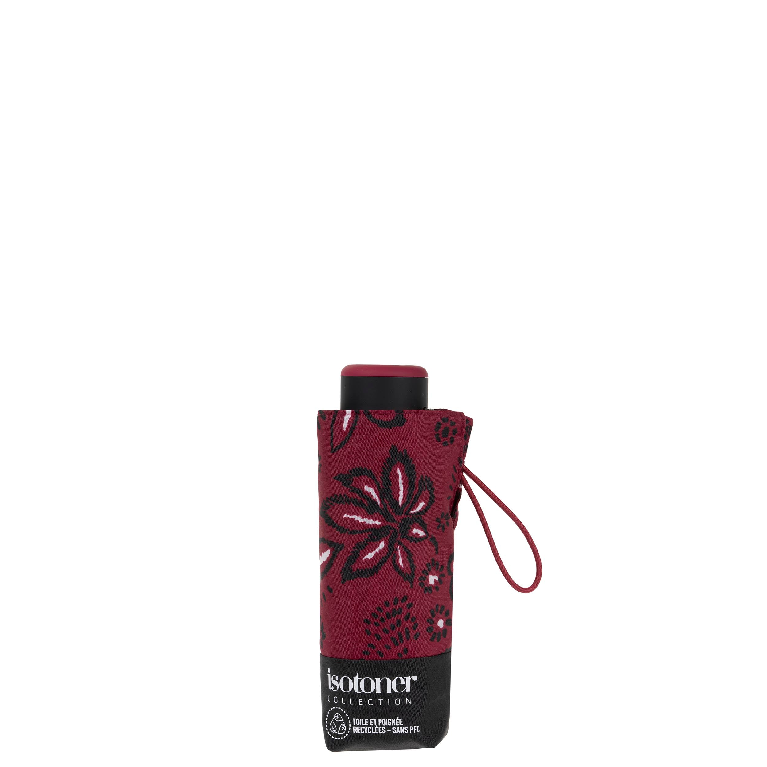 isotoner-parapluie-mini-slim-bandana-bordeaux-poche image 4