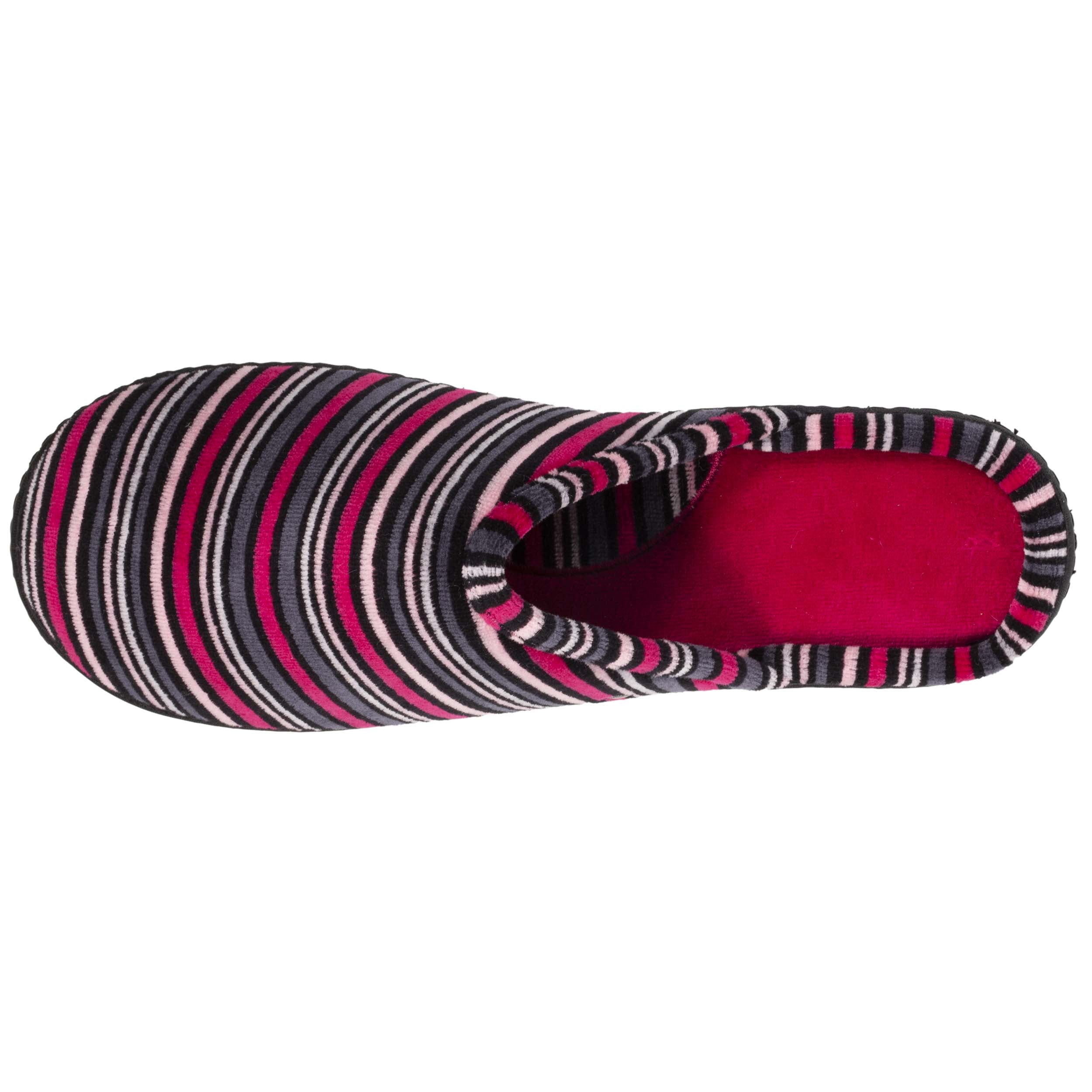isotoner-chaussons-mules-femme-rayures-coton-bio-everywear image 3