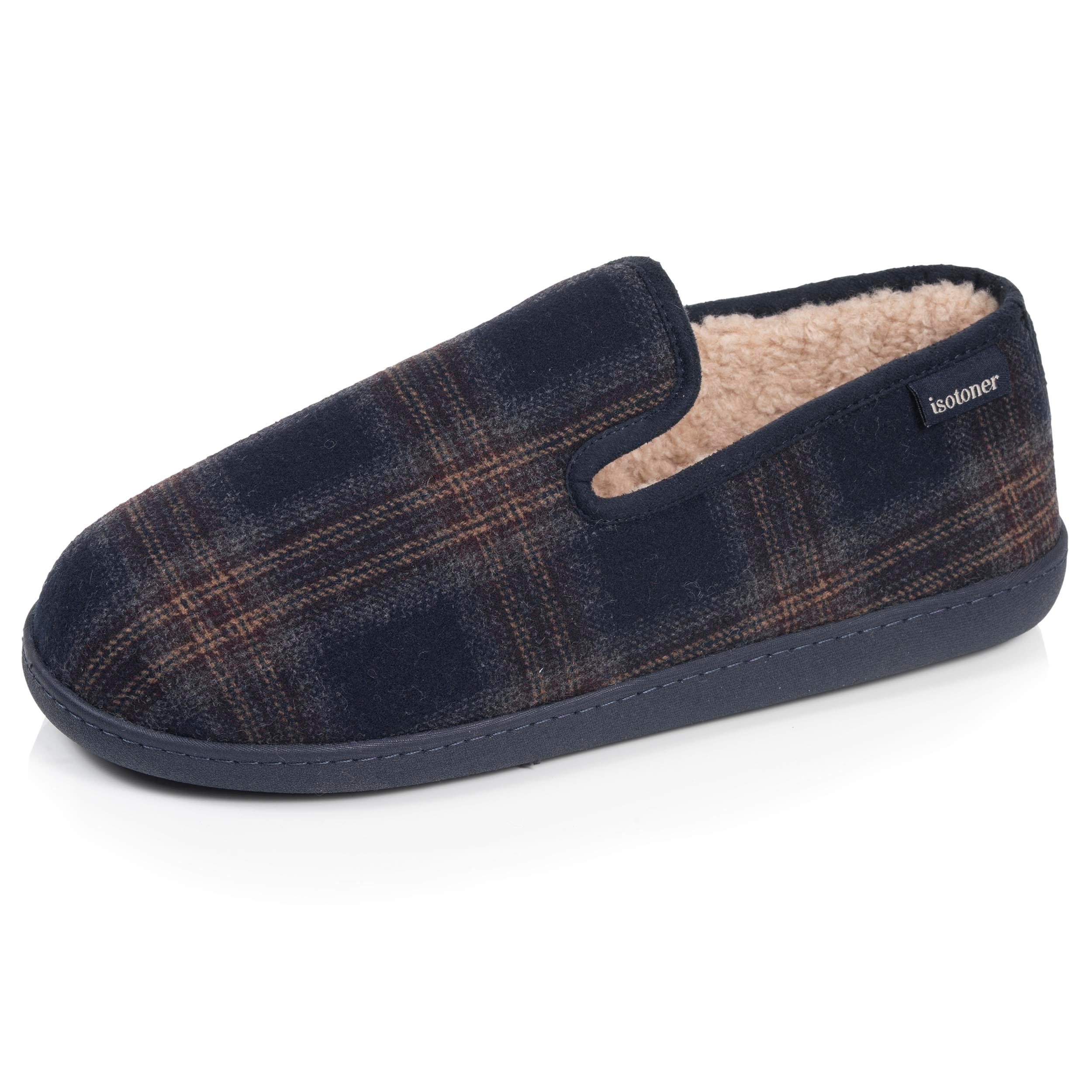 isotoner-chaussons-charentaises-homme-tartan-marine image 1
