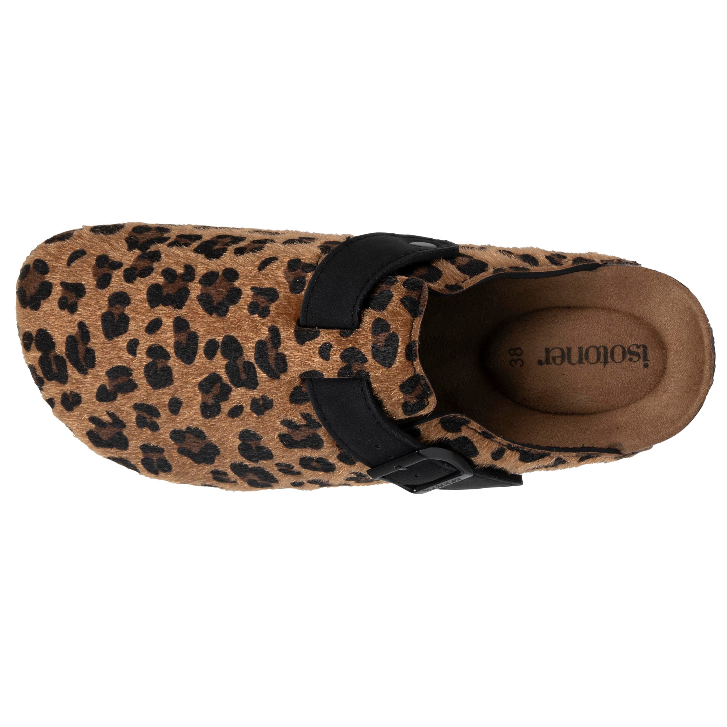 isotoner-mules-sabots-femme-l-opard-noir-confort-xtra-flex image 3