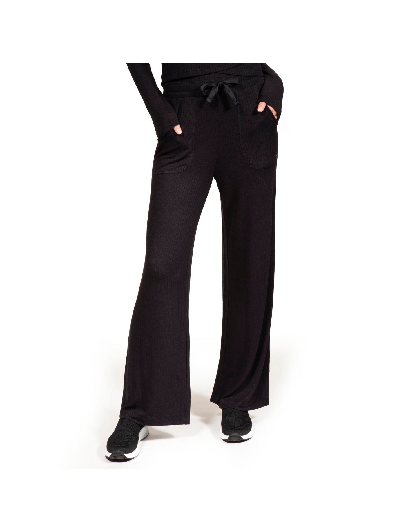 isotoner-pantalon-large-femme-c-tel-noir-taille-haute image 6