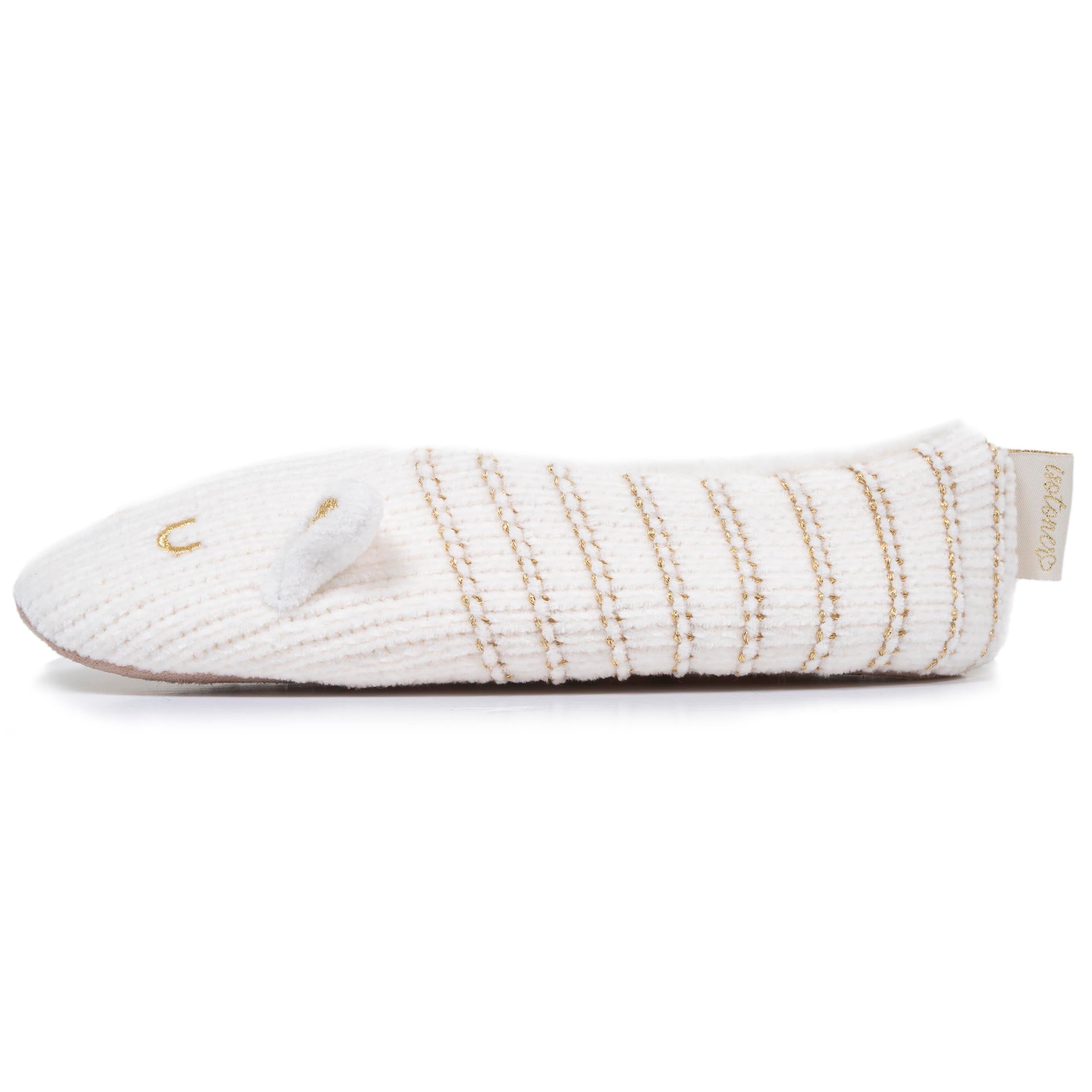 isotoner-chaussettes-chaussons-fourr-es-femme-ivoire-chat image 3