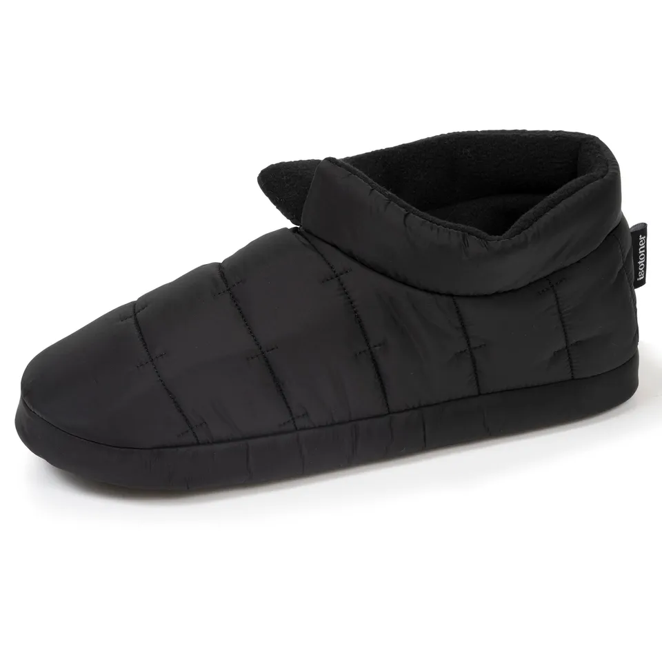 isotoner-chaussons-bottillons-homme-noir-matelass image 1