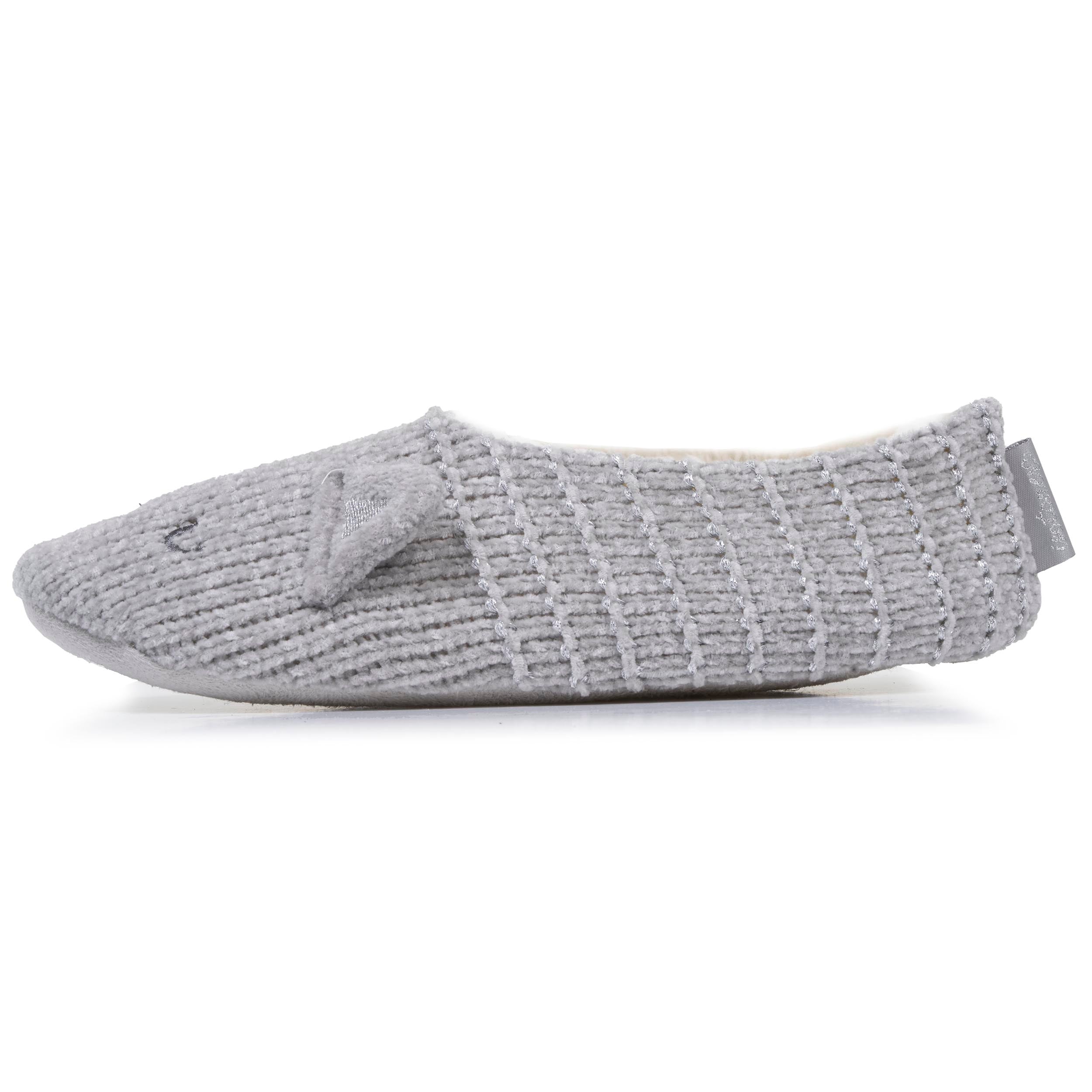 isotoner-chaussettes-chaussons-fourr-es-femme-gris-chat image 3