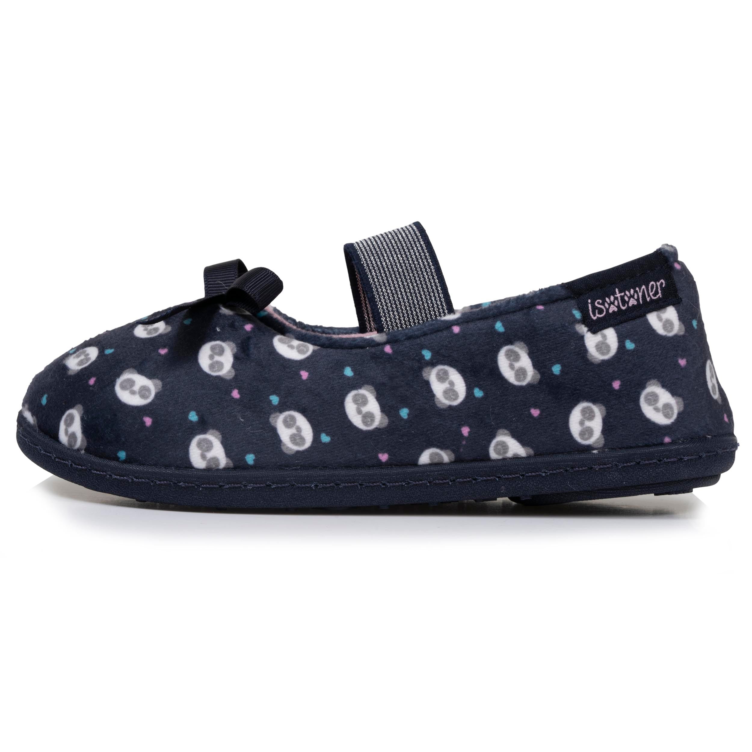 isotoner-chaussons-ballerines-enfant-marine-panda-microvelours image 3