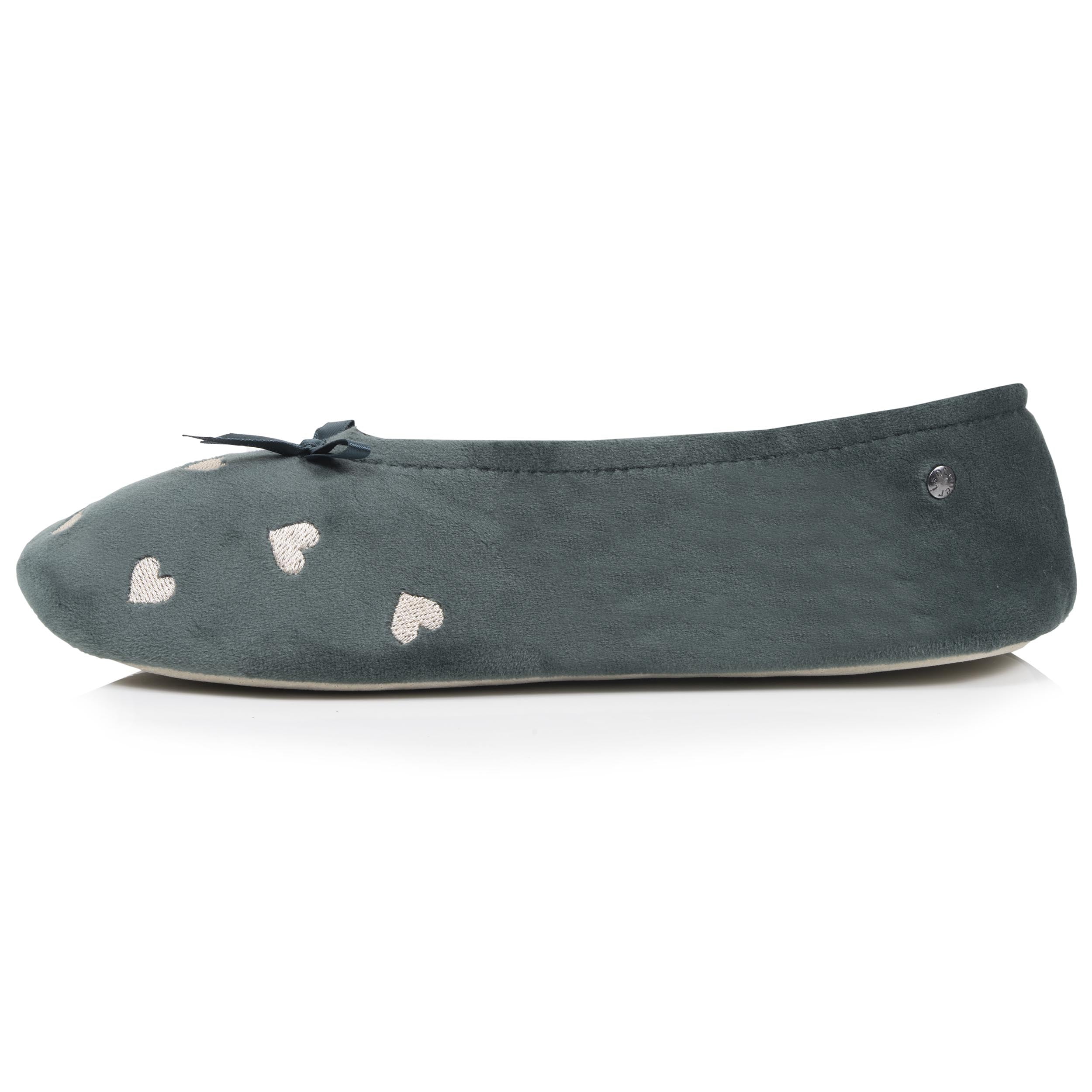 isotoner-chaussons-ballerines-femme-grand-n-ud-sauge image 4