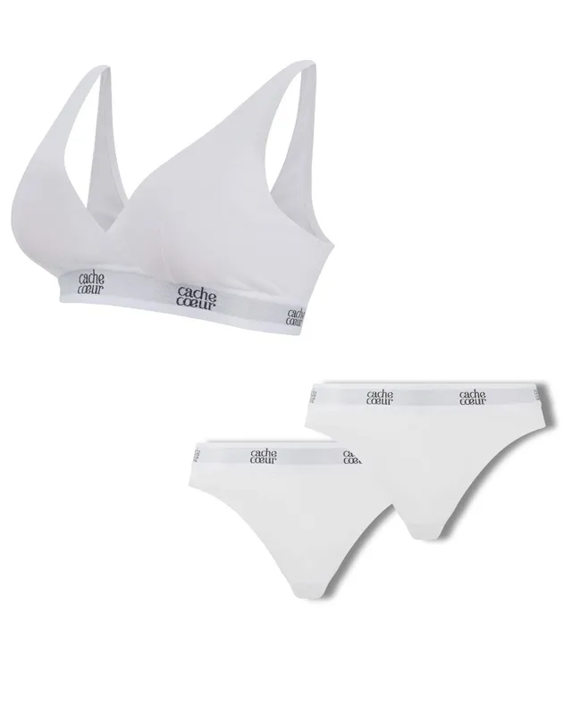 cache-c-ur-pack-life-brassi-re-d-allaitement-blanche-2-culottes-maternit image 1
