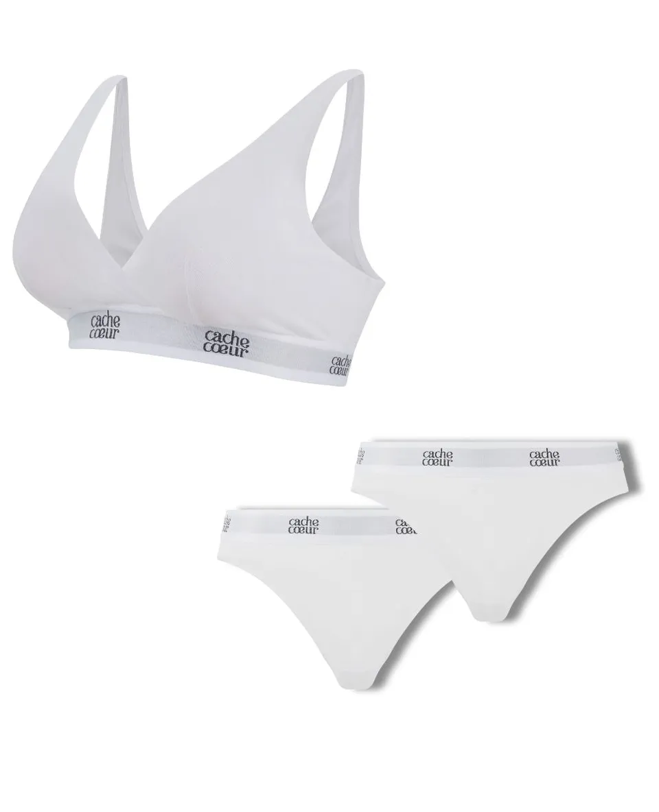 cache-c-ur-pack-life-brassi-re-d-allaitement-blanche-2-culottes-maternit image 1