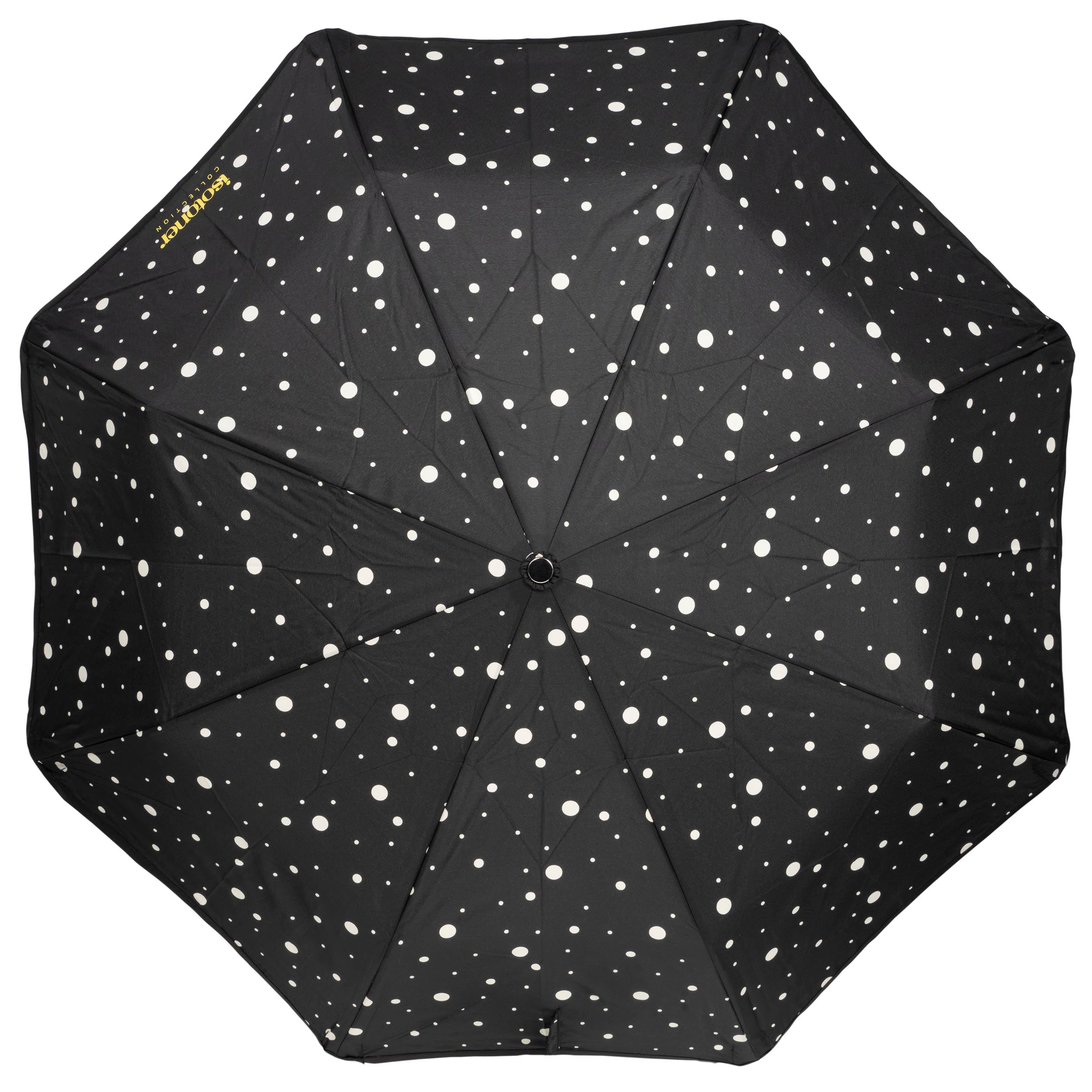 isotoner-parapluie-x-tra-solide-28-cm-pois-noir-jaune-automatique image 3