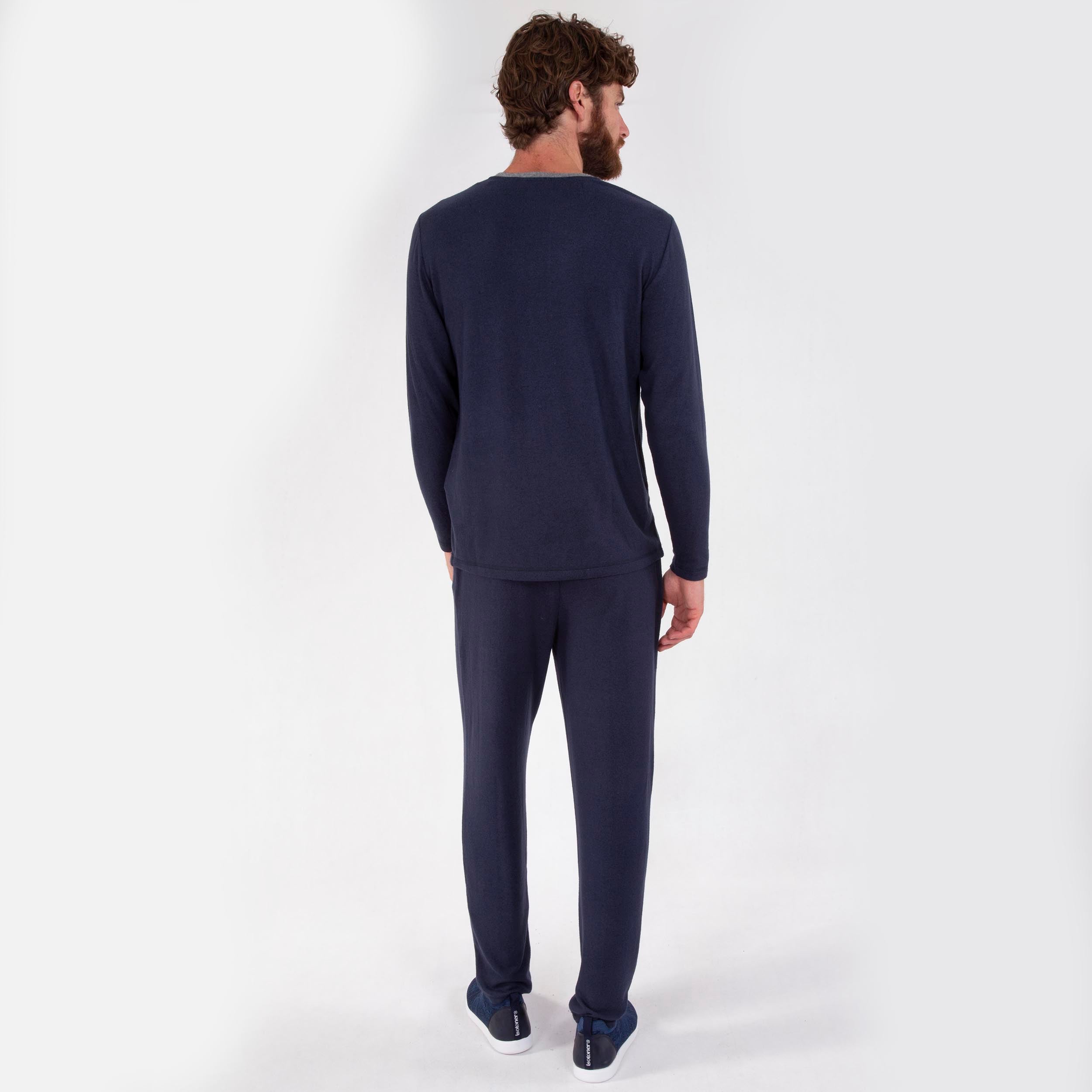 isotoner-pantalon-lastique-homme-marine image 3