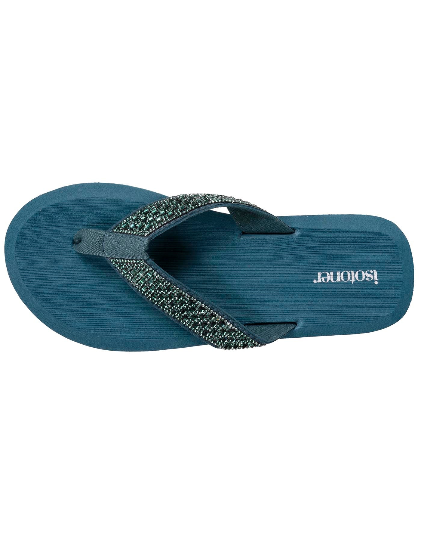 isotoner-tongs-femme-yoga-confort-vert-canard image 7