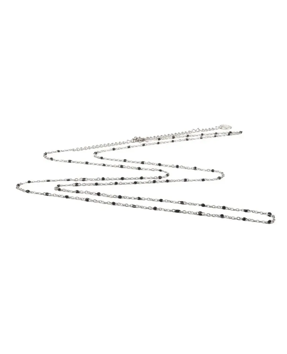 cache-c-ur-cha-ne-bola-de-grossesse-argent-e-perles-noires-110-cm-ajustable image 1