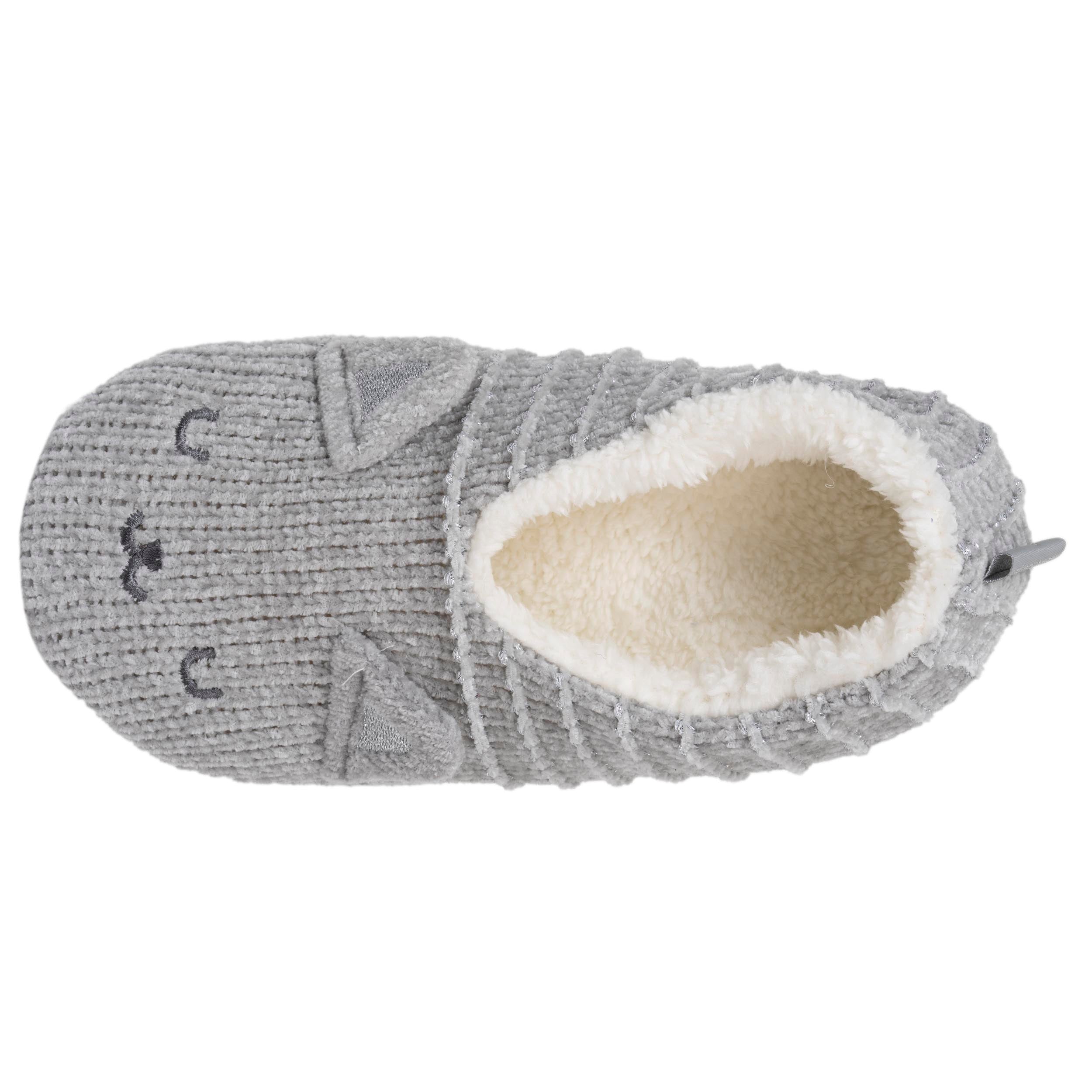 isotoner-chaussettes-chaussons-fourr-es-femme-gris-chat image 2