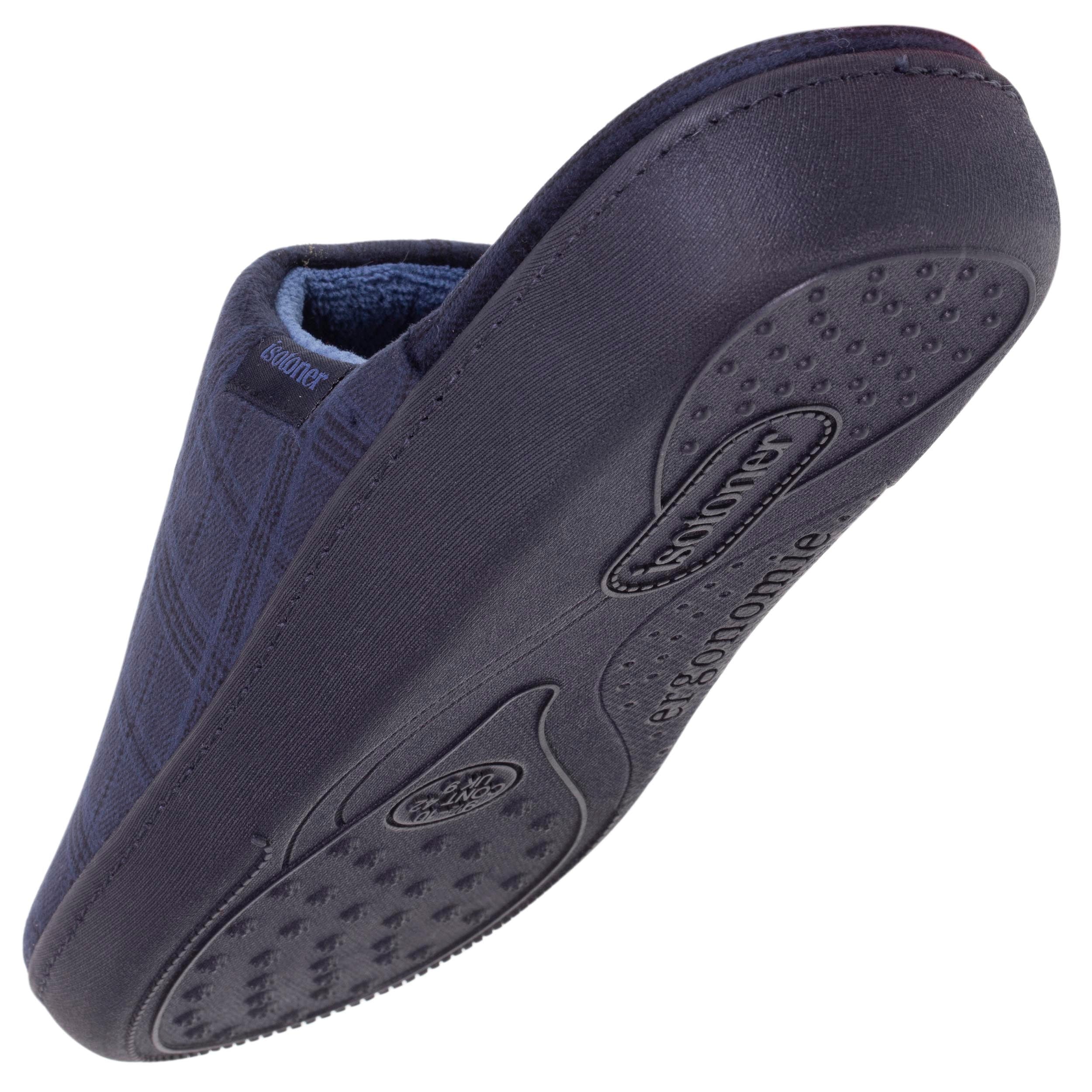 isotoner-mules-chaussons-homme-prince-de-galles-marine-everywear image 5