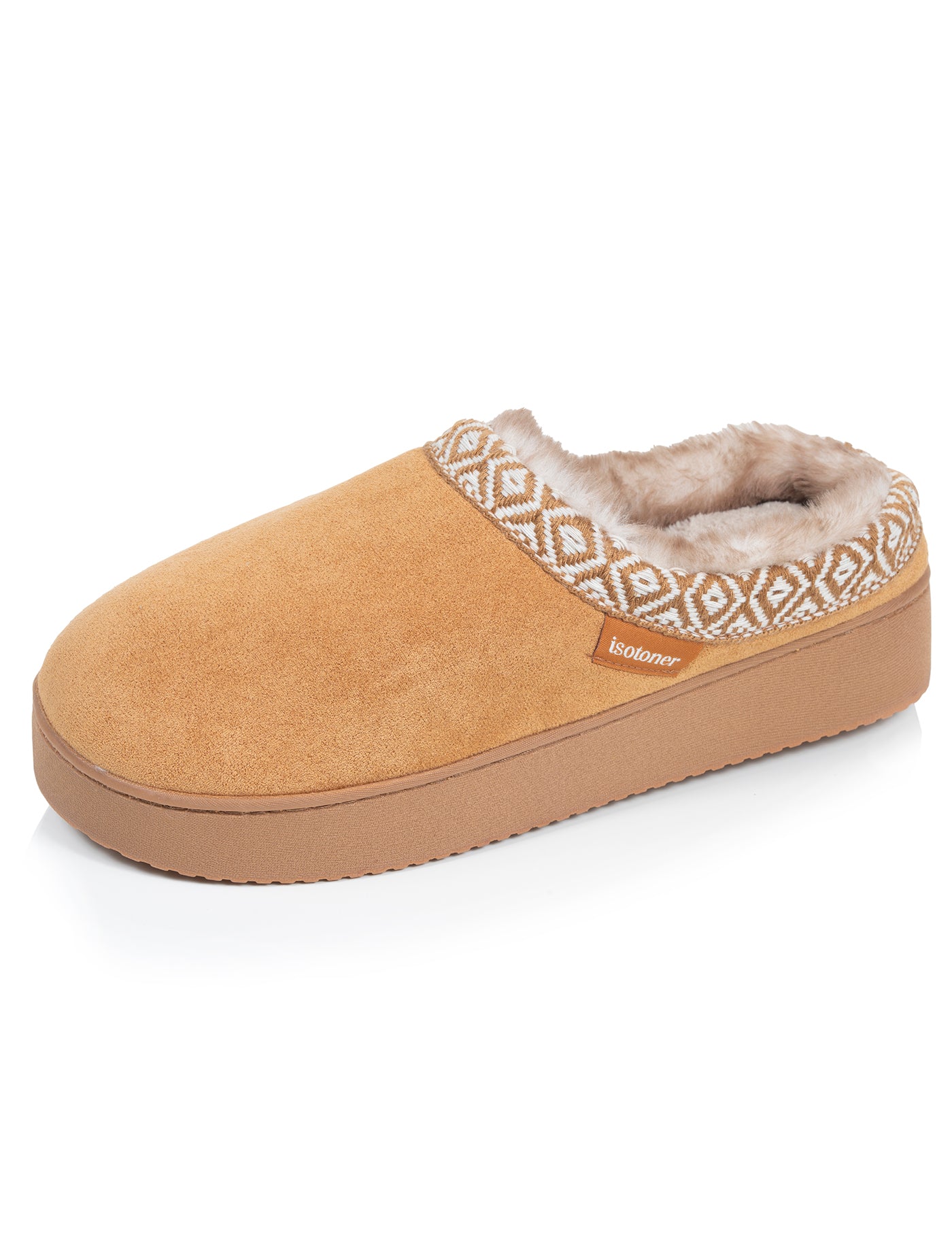 isotoner-chaussons-mules-plateforme-femme-camel-liser image 6