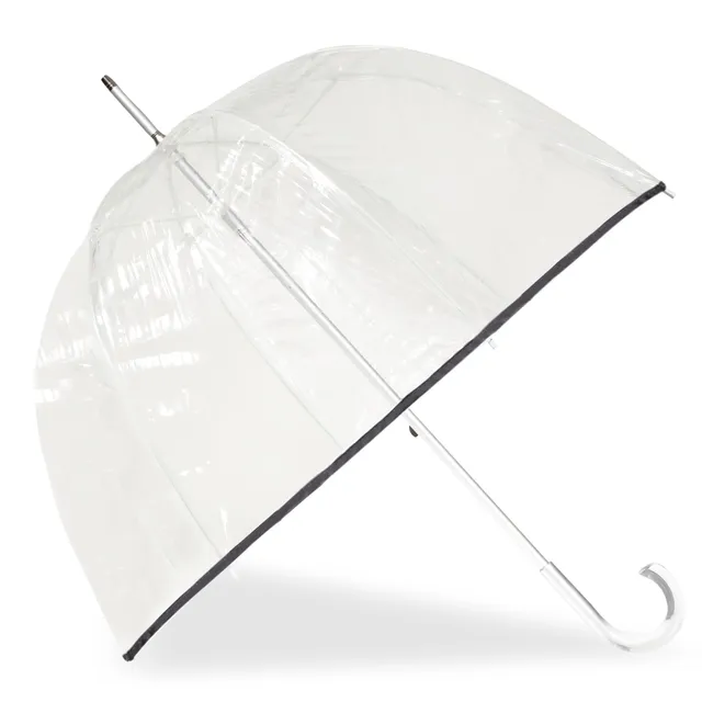 isotoner-parapluie-cloche-transparent-pvc-noir image 1