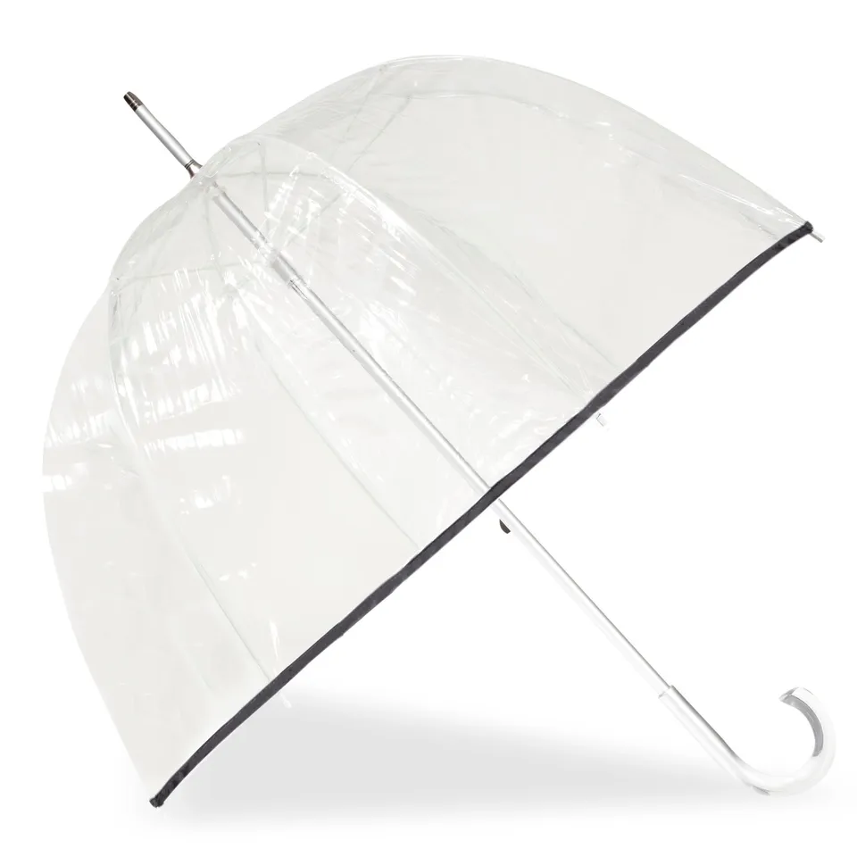 isotoner-parapluie-cloche-transparent-pvc-noir image 1