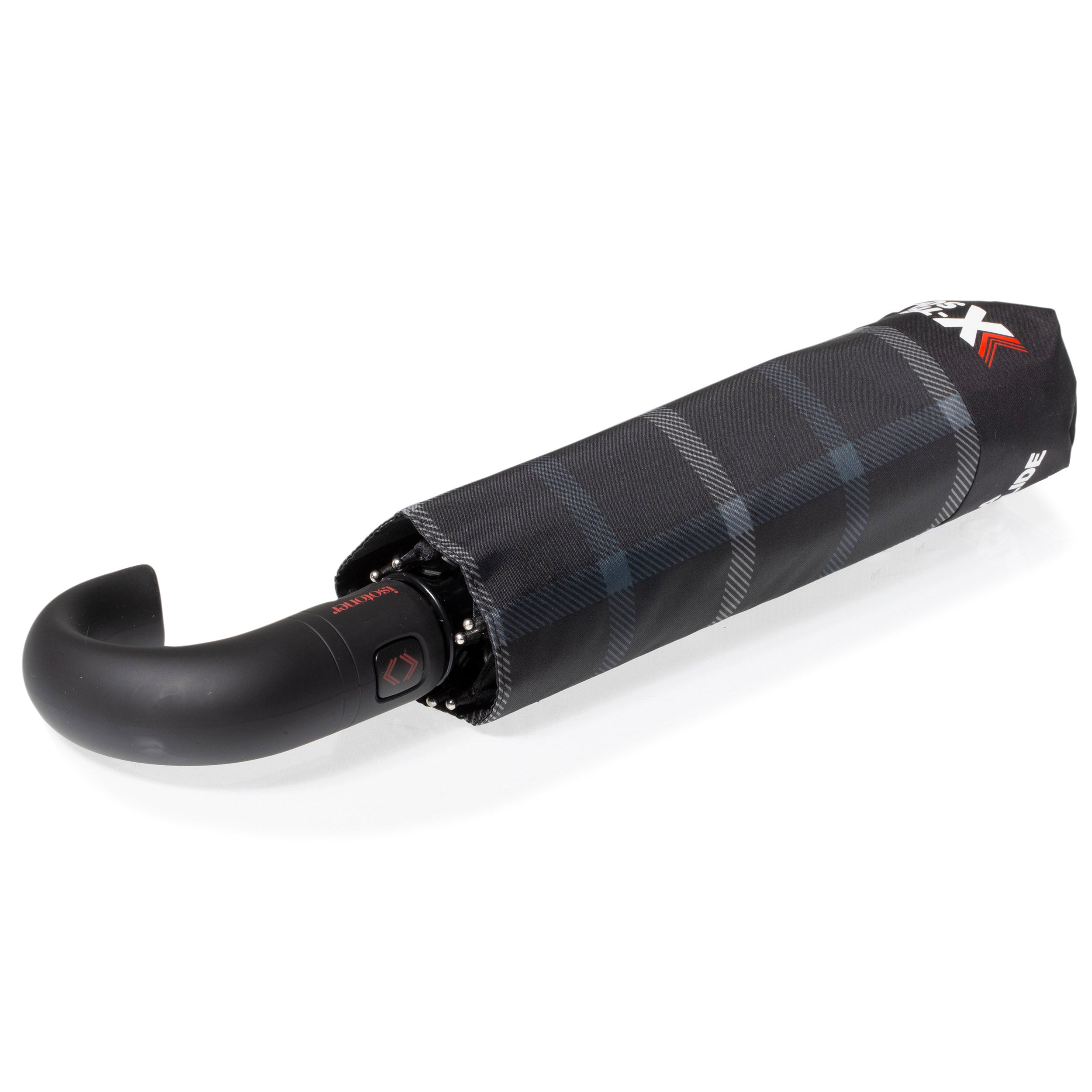 isotoner-parapluie-crook-x-tra-solide-carreaux-automatique image 1