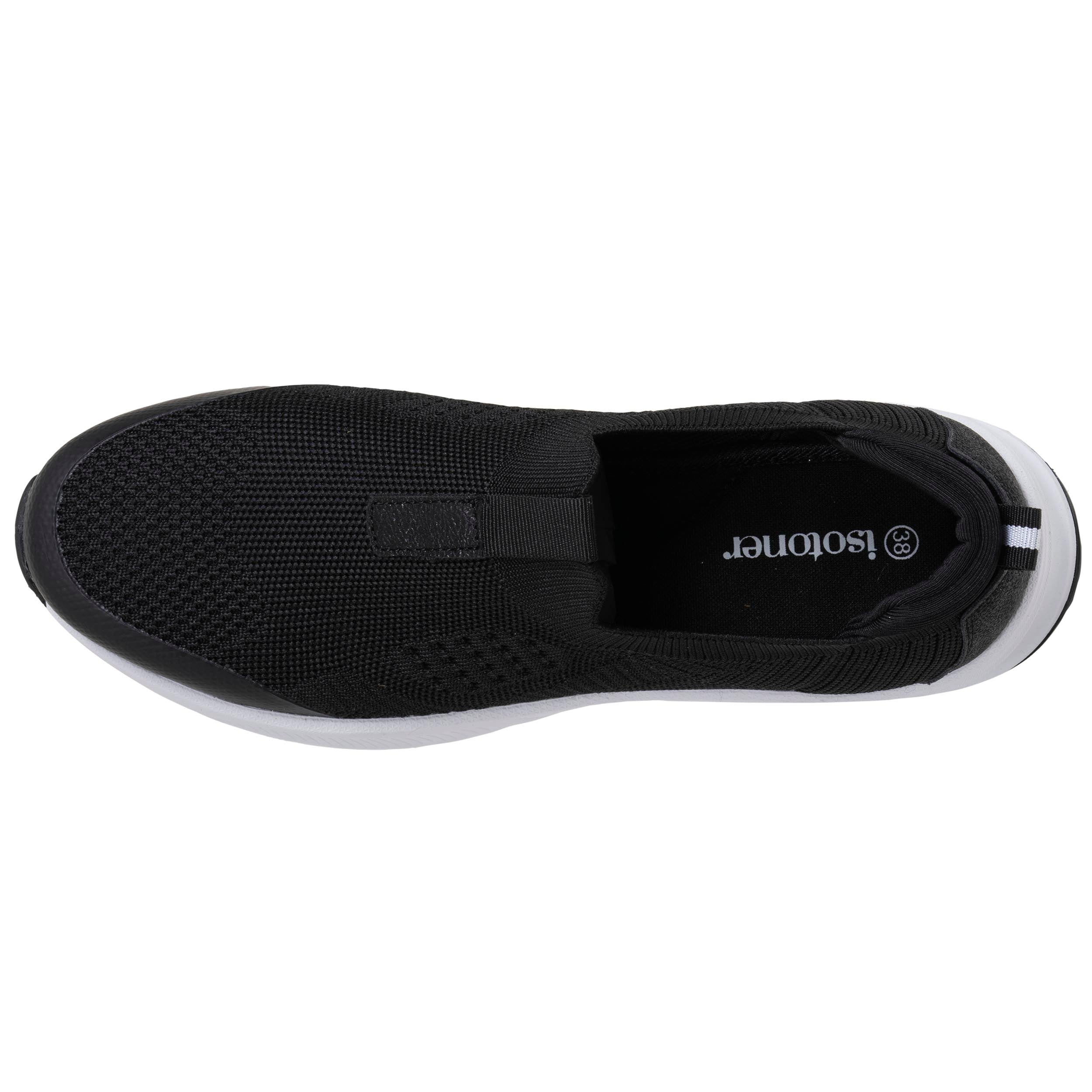 isotoner-baskets-femme-slip-on-sport-noir-lurex image 2