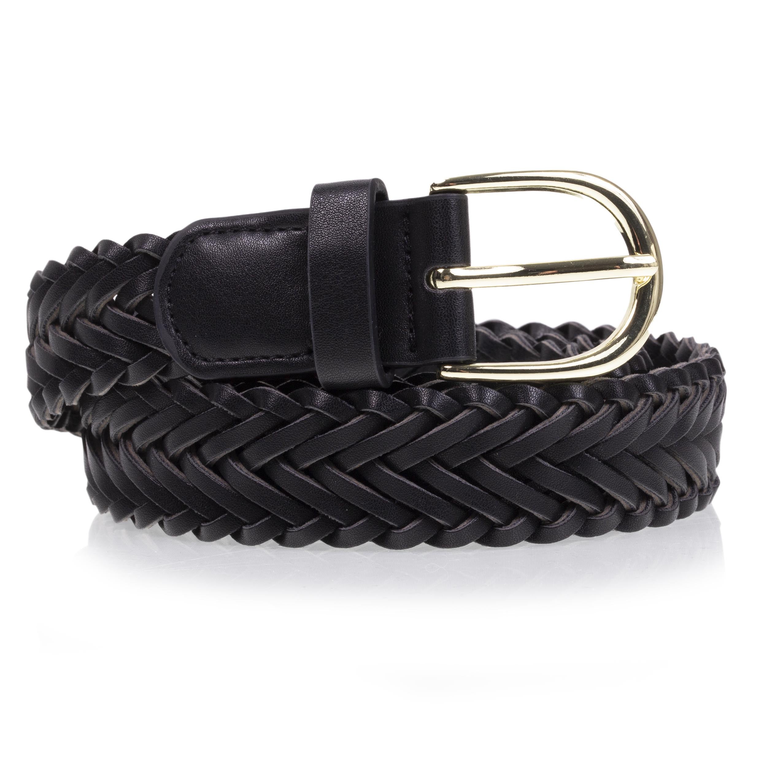 isotoner-ceinture-femme-tress-e-noire-2-5-cm image 1