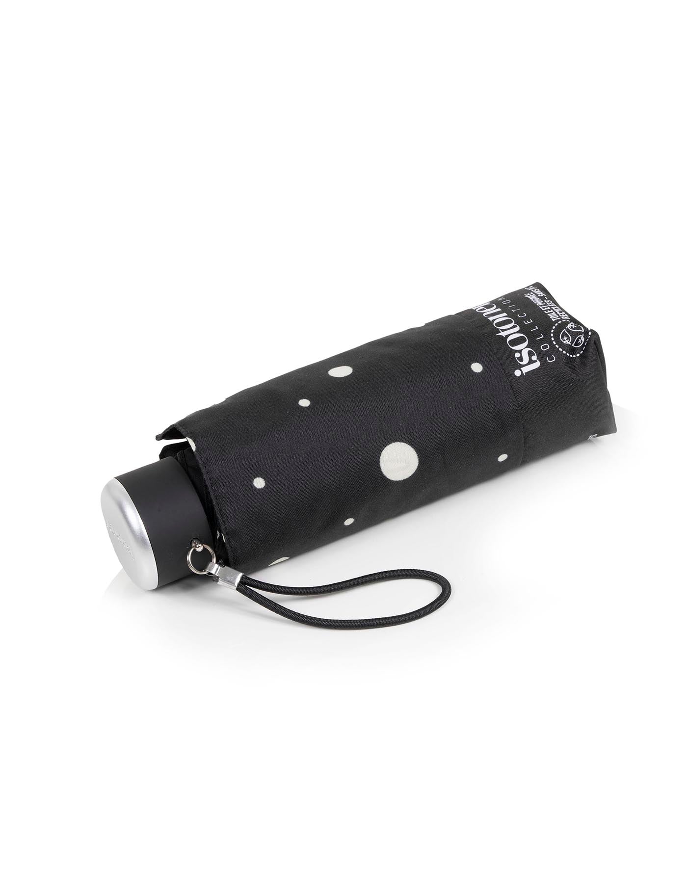 isotoner-parapluie-mini-slim-pois-noir-jaune image 6