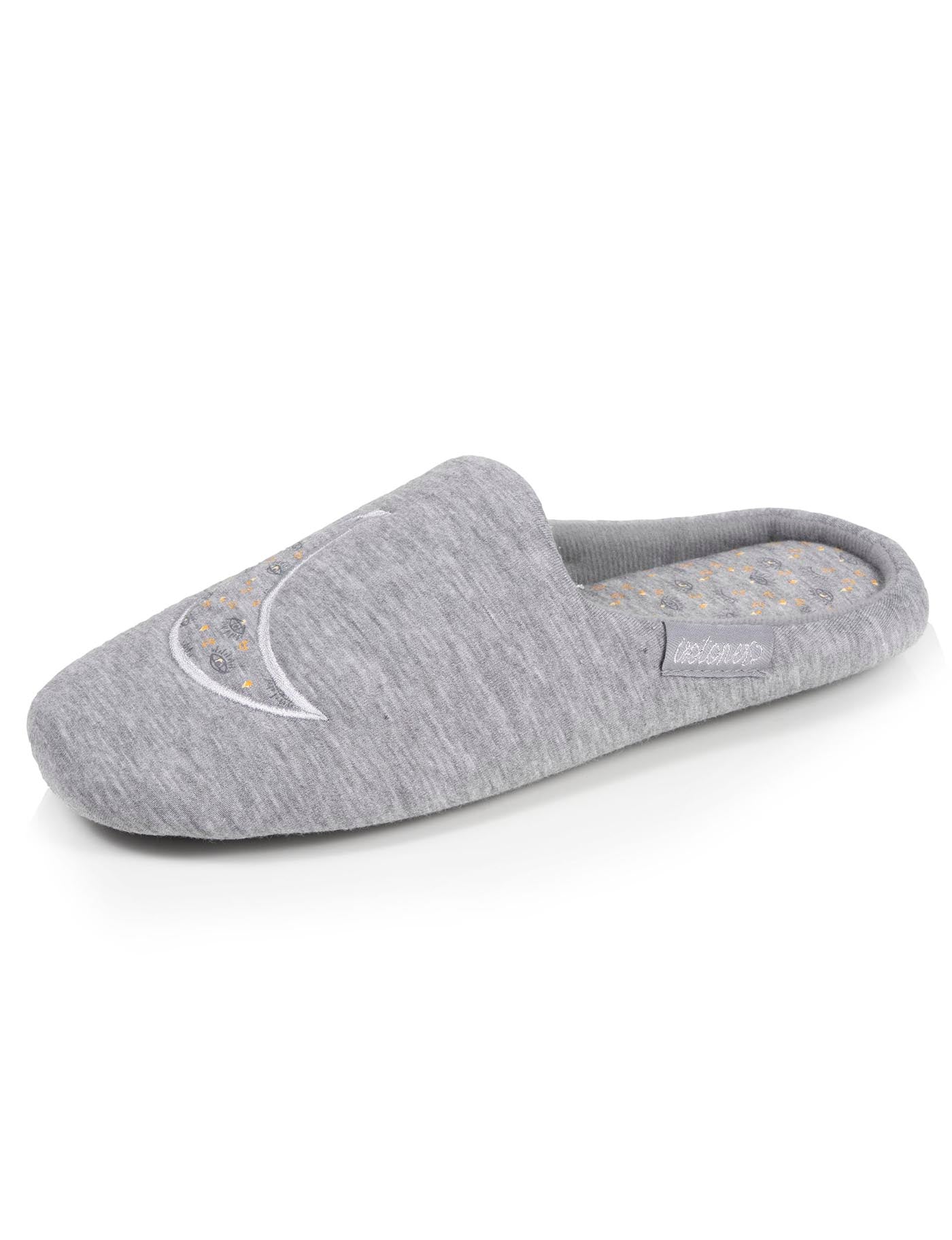 isotoner-chaussons-mules-femme-gris-chin-jersey image 6