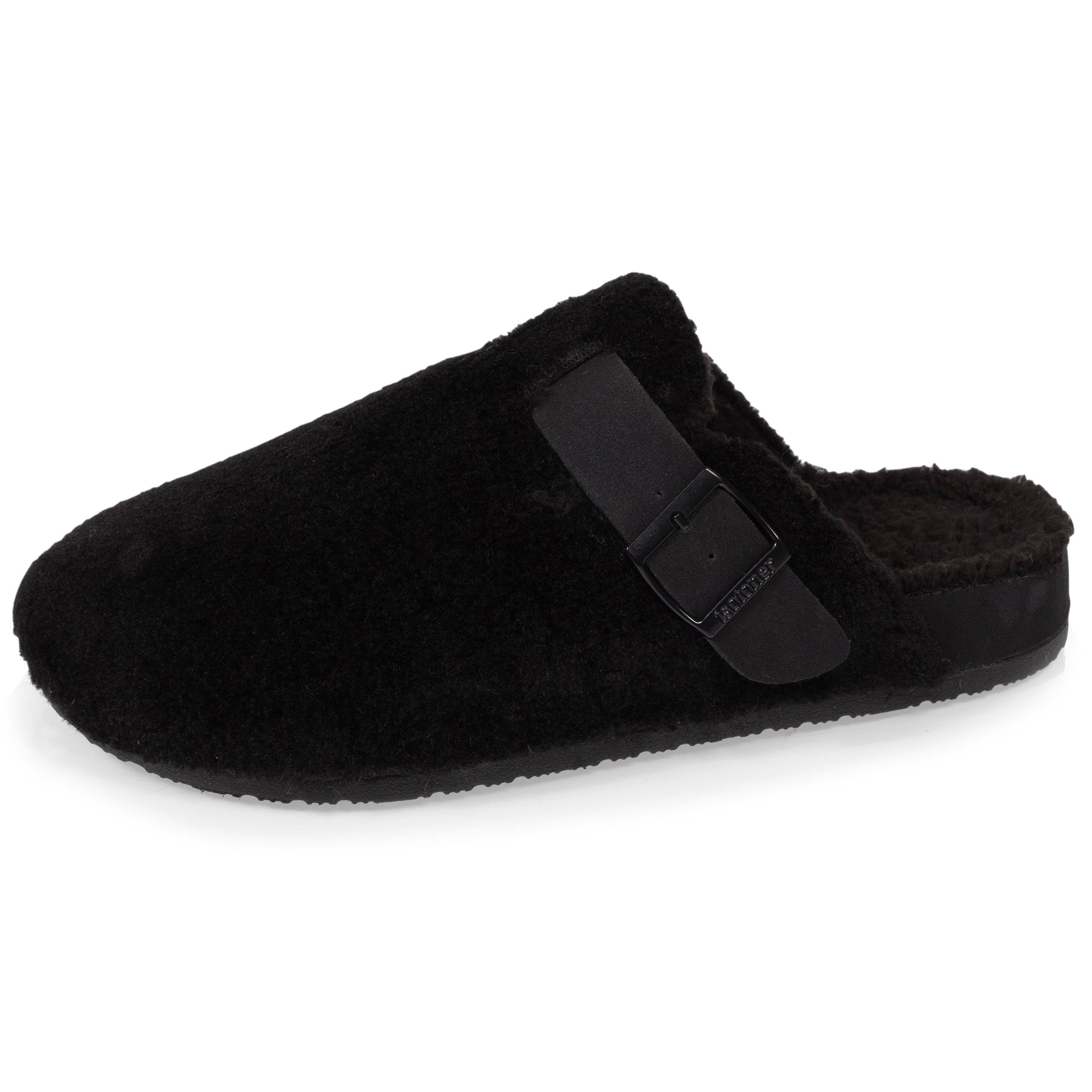 isotoner-chaussons-mules-sabot-homme-noir-sherpa-everywear image 1