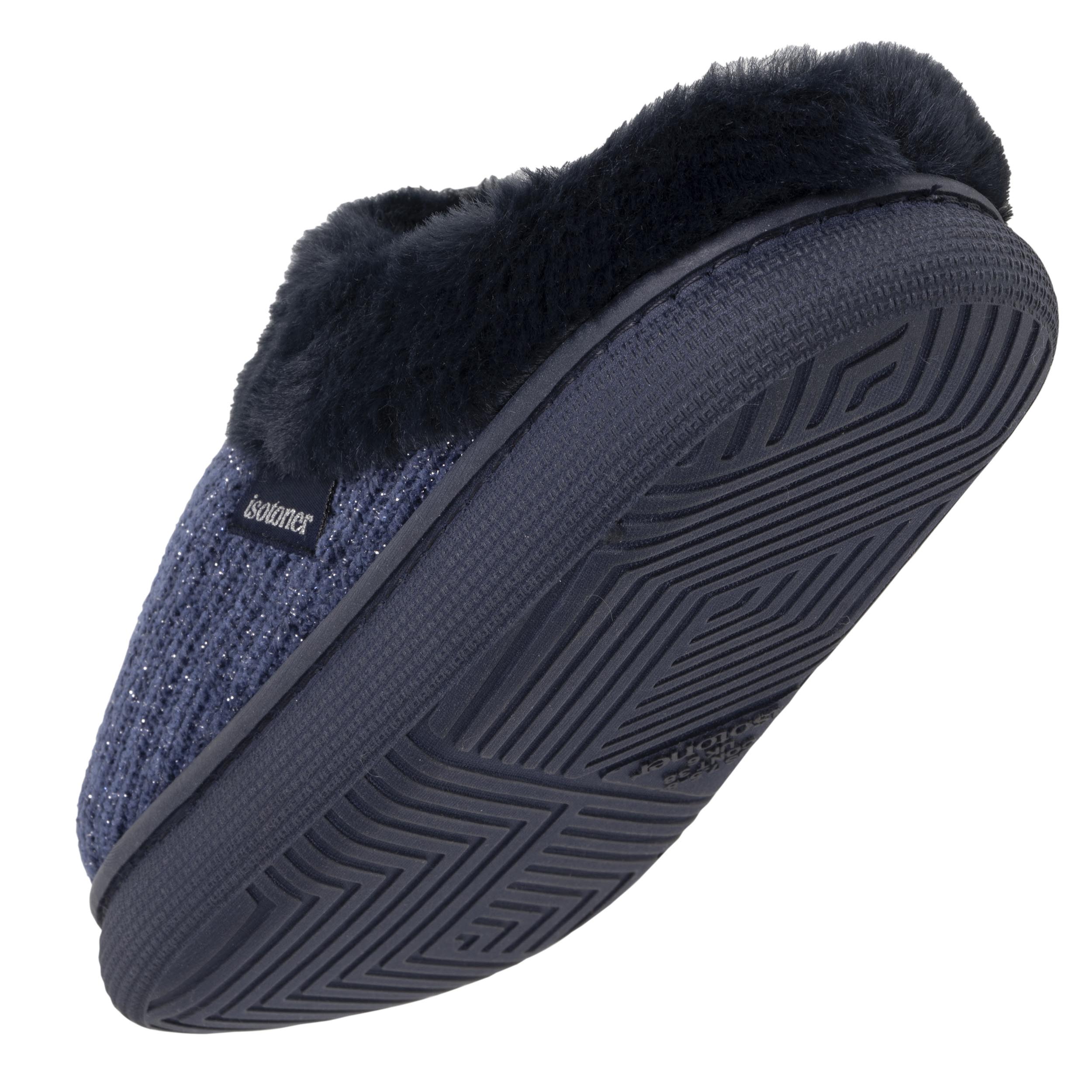 isotoner-chaussons-mules-femme-bloup-marine-lurex image 5