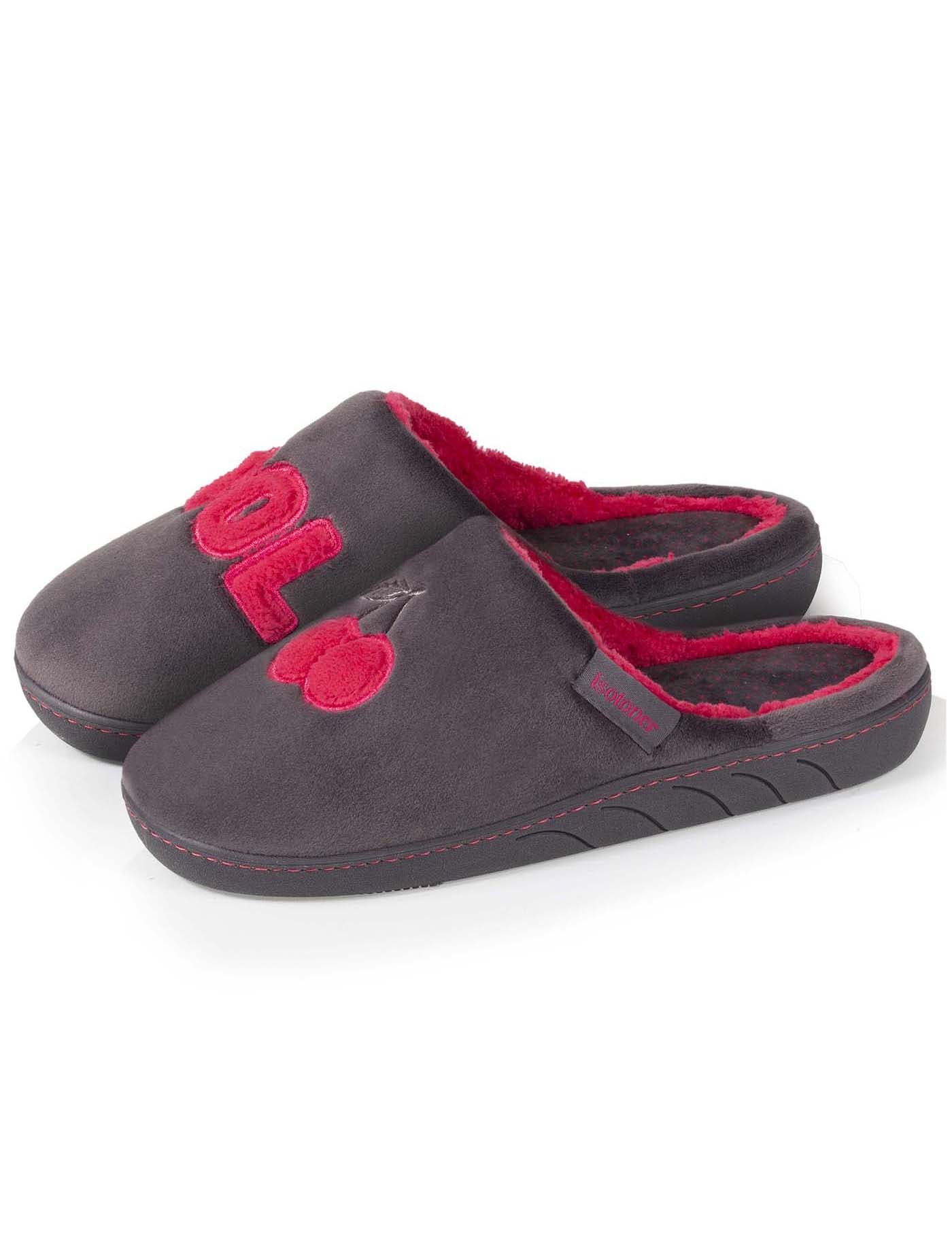 isotoner-chaussons-mules-junior-cool-gris-fonc-cerises image 6