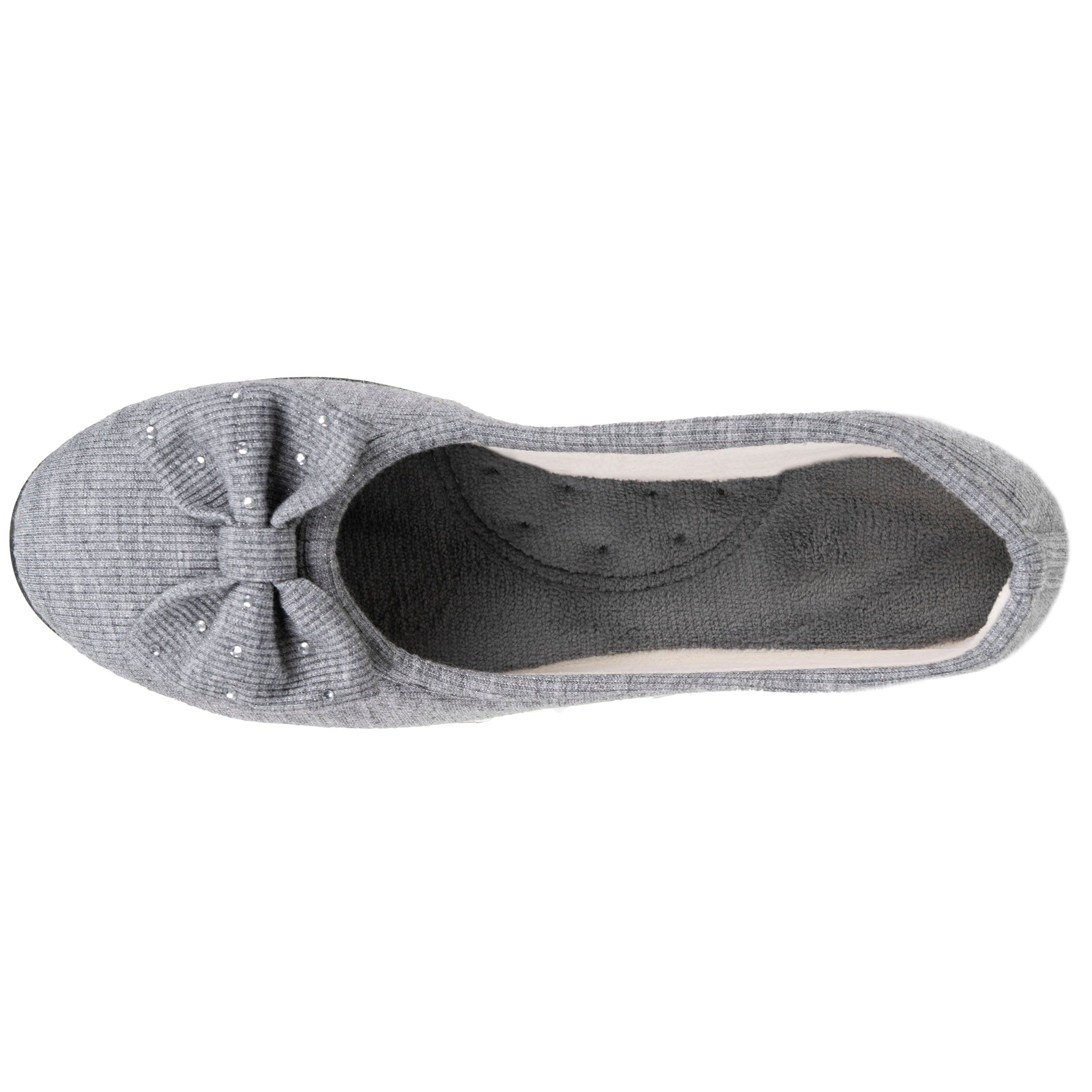 isotoner-chaussons-ballerines-femme-gris-n-ud-iris-everywear image 3