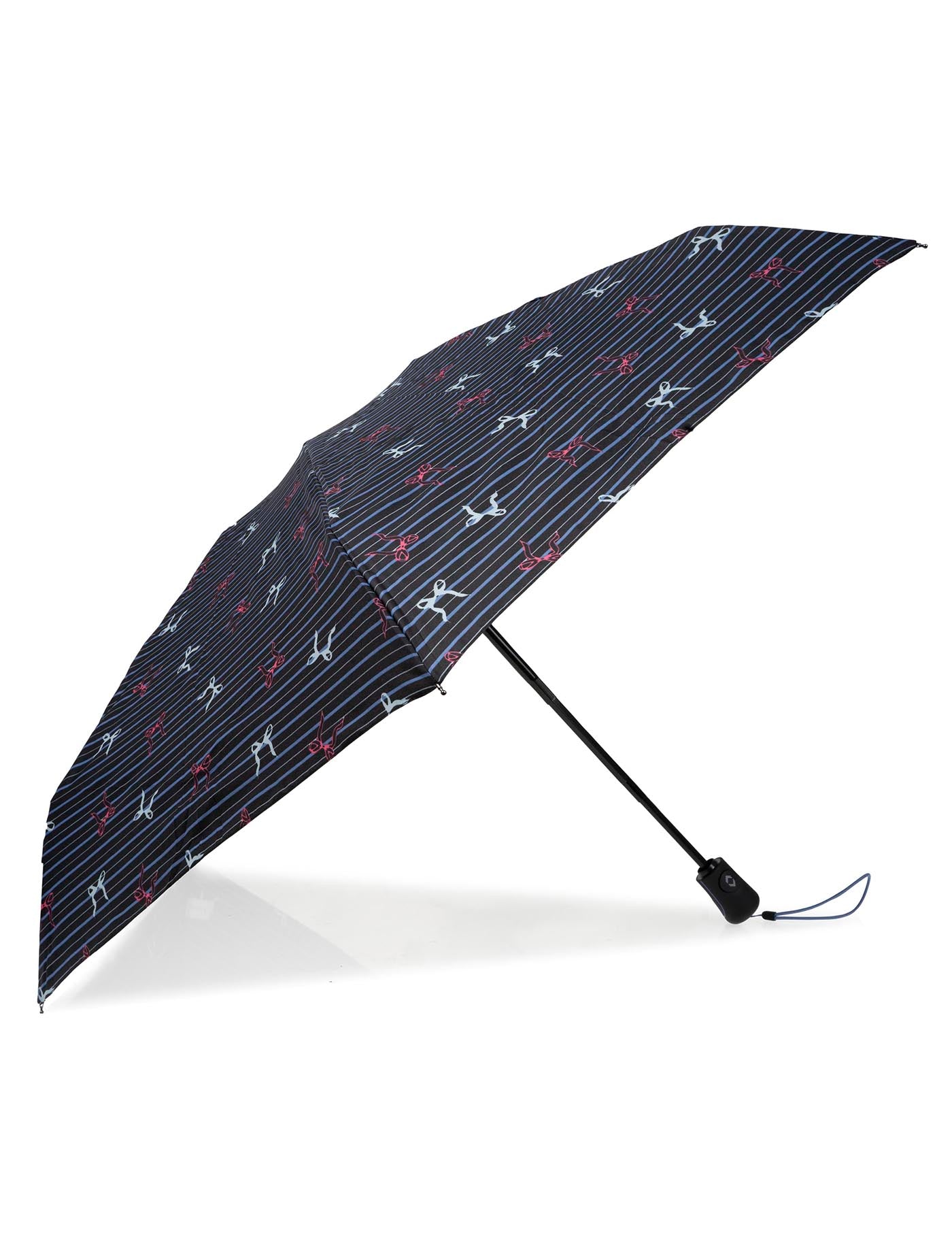isotoner-parapluie-mini-auto-rayure-n-ud-bleu image 7