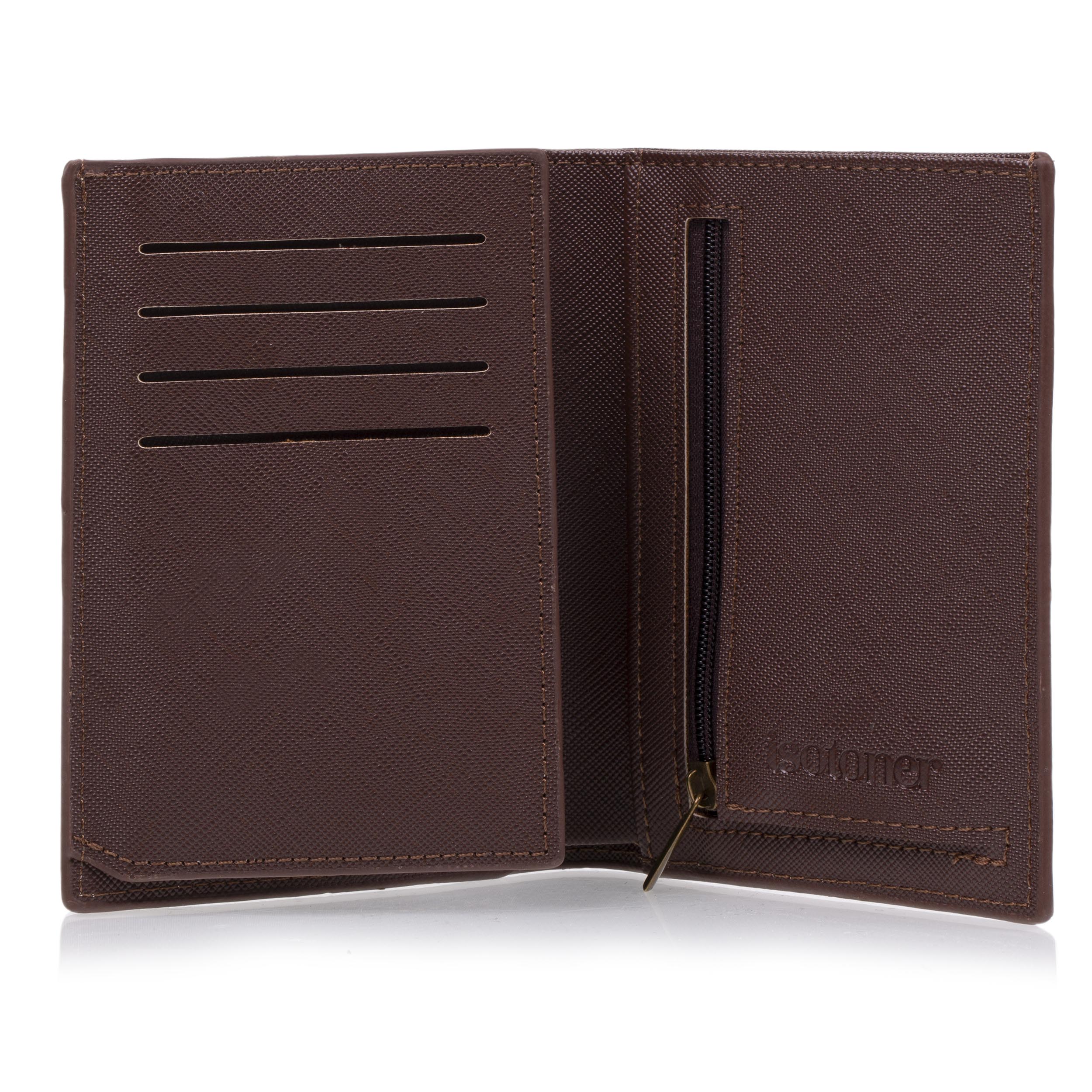 isotoner-portefeuille-3-volets-homme-marron-rfid image 2